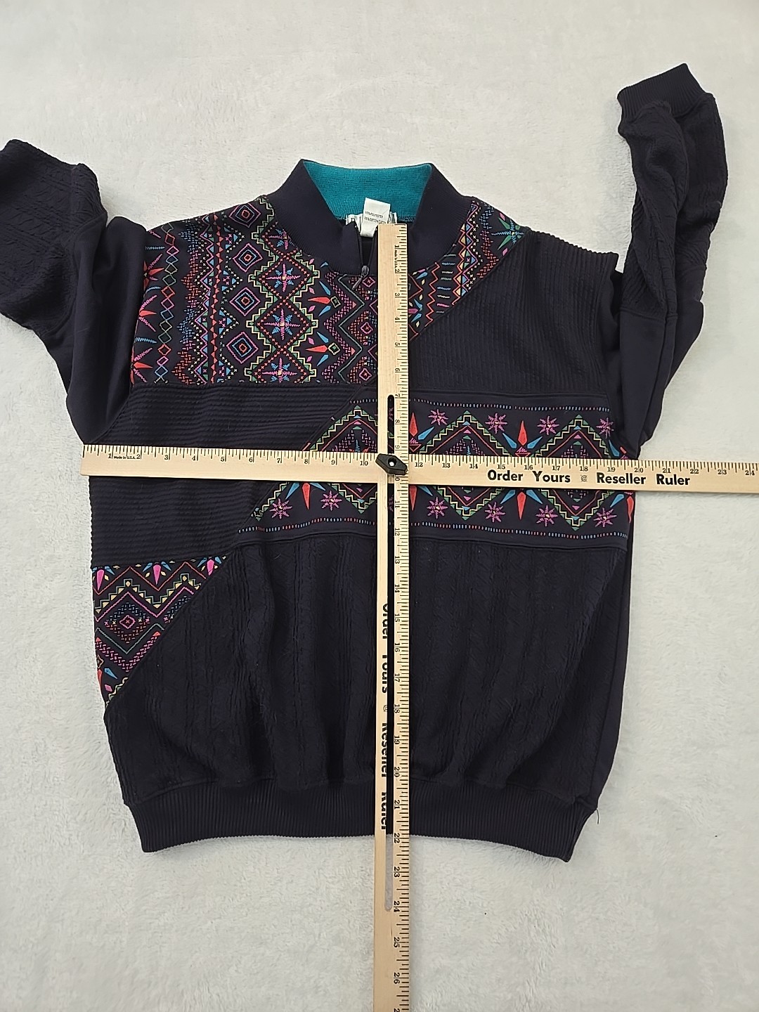 Blast Vtg 90s Southwestern 1/4 Zip Mock Neck Sweatshirt Womans Sz Med Oversized