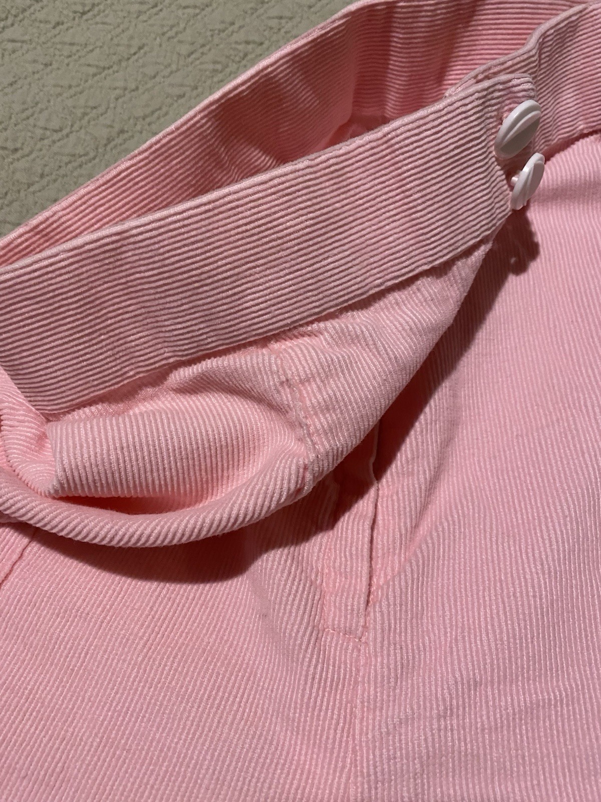 VTG Handmade Light Corduroy Pink Pleated High Waisted Wide Leg Pants- Slacks Lrg