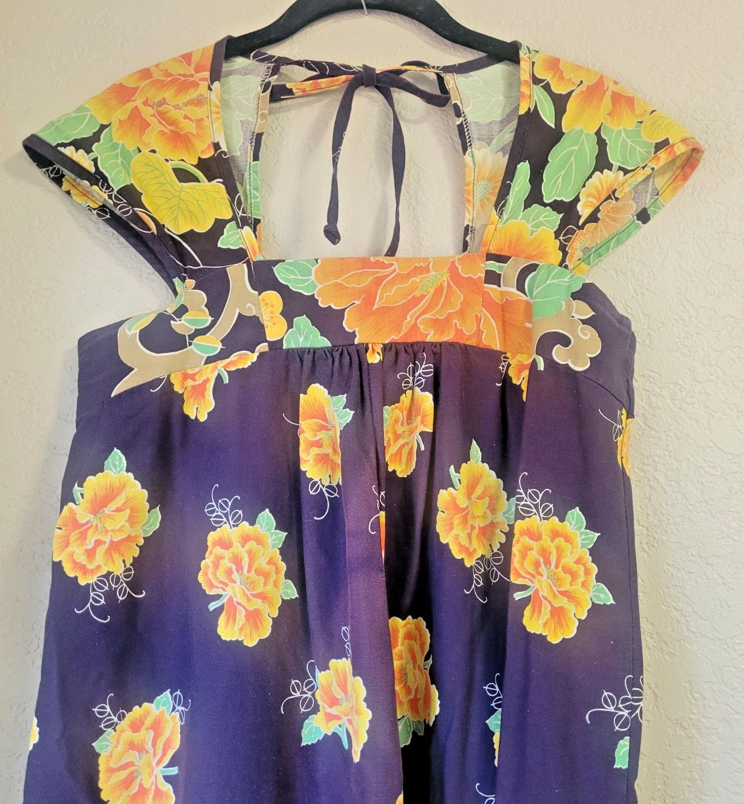 Vintage 60s 70s Penneys Hawaii Cotton Maxi Dress MuuMuu MuMu Floral Boho Tiki