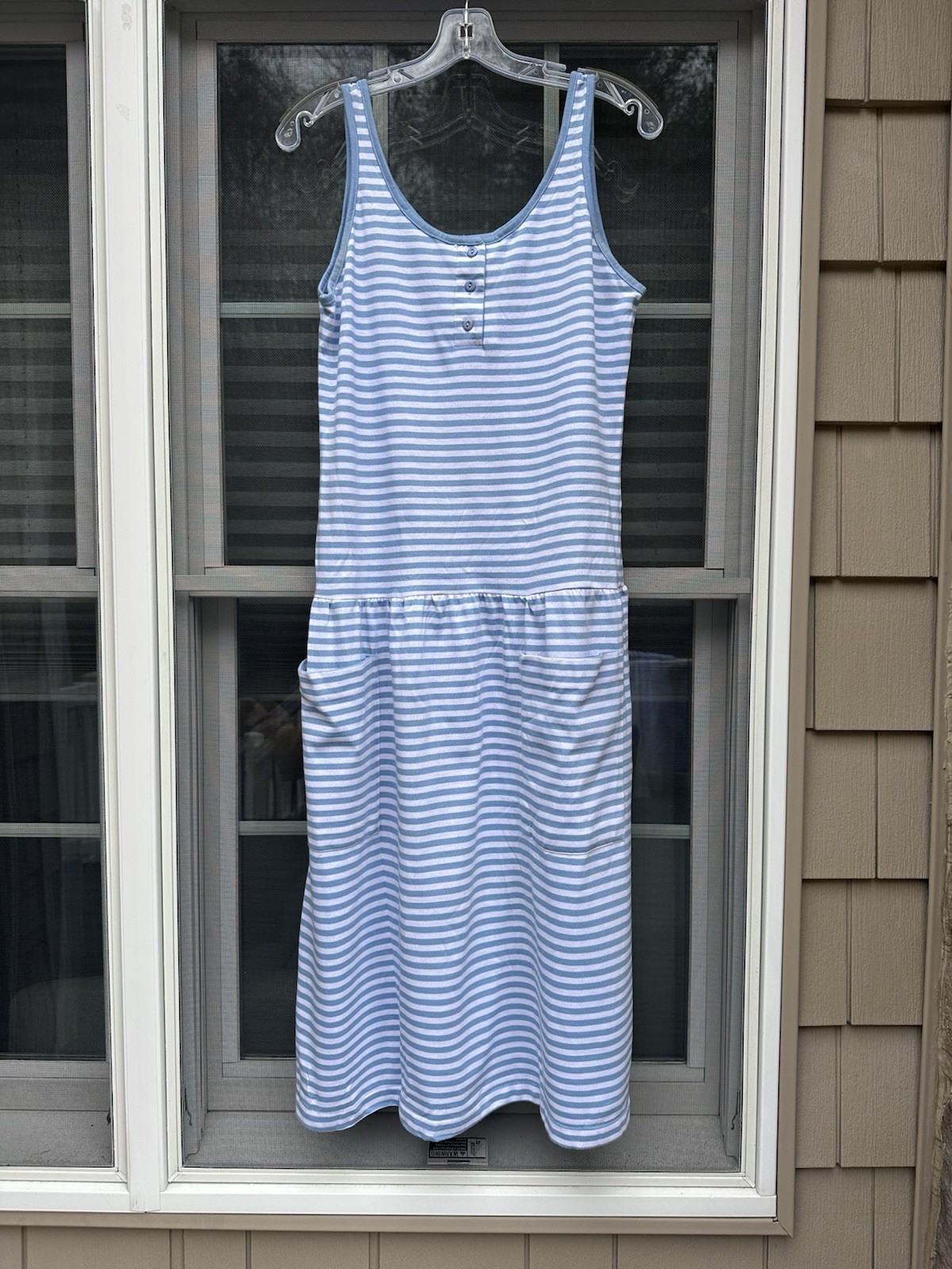 Vintage Jodie Arden striped Nightgown w/ pockets Cottagecore Small New