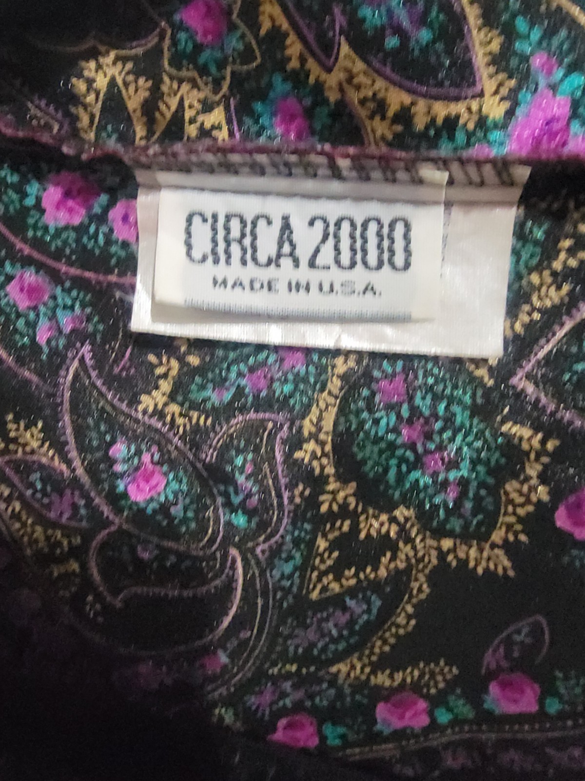 Vintage Circa 2000 Paisley Robe Camisole Set 2XL Made in USA Satin Lingerie 2pc