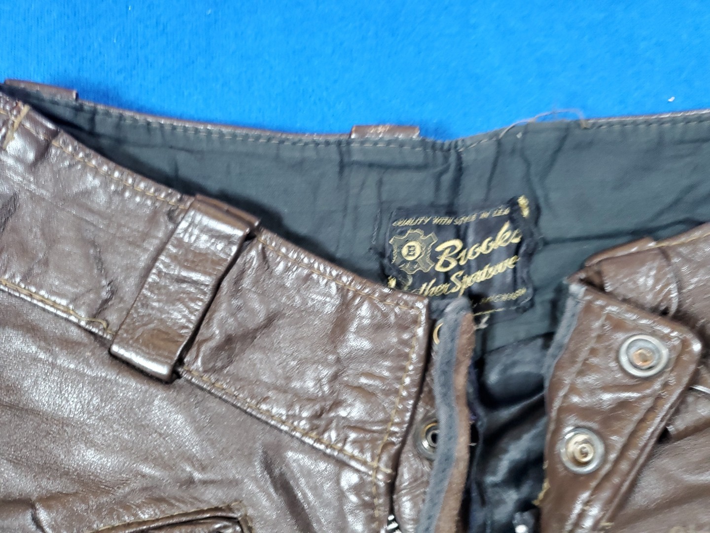 Vintage Brooks Leather Sportswear Pants Size 28 Biker Riding Racing Made USA