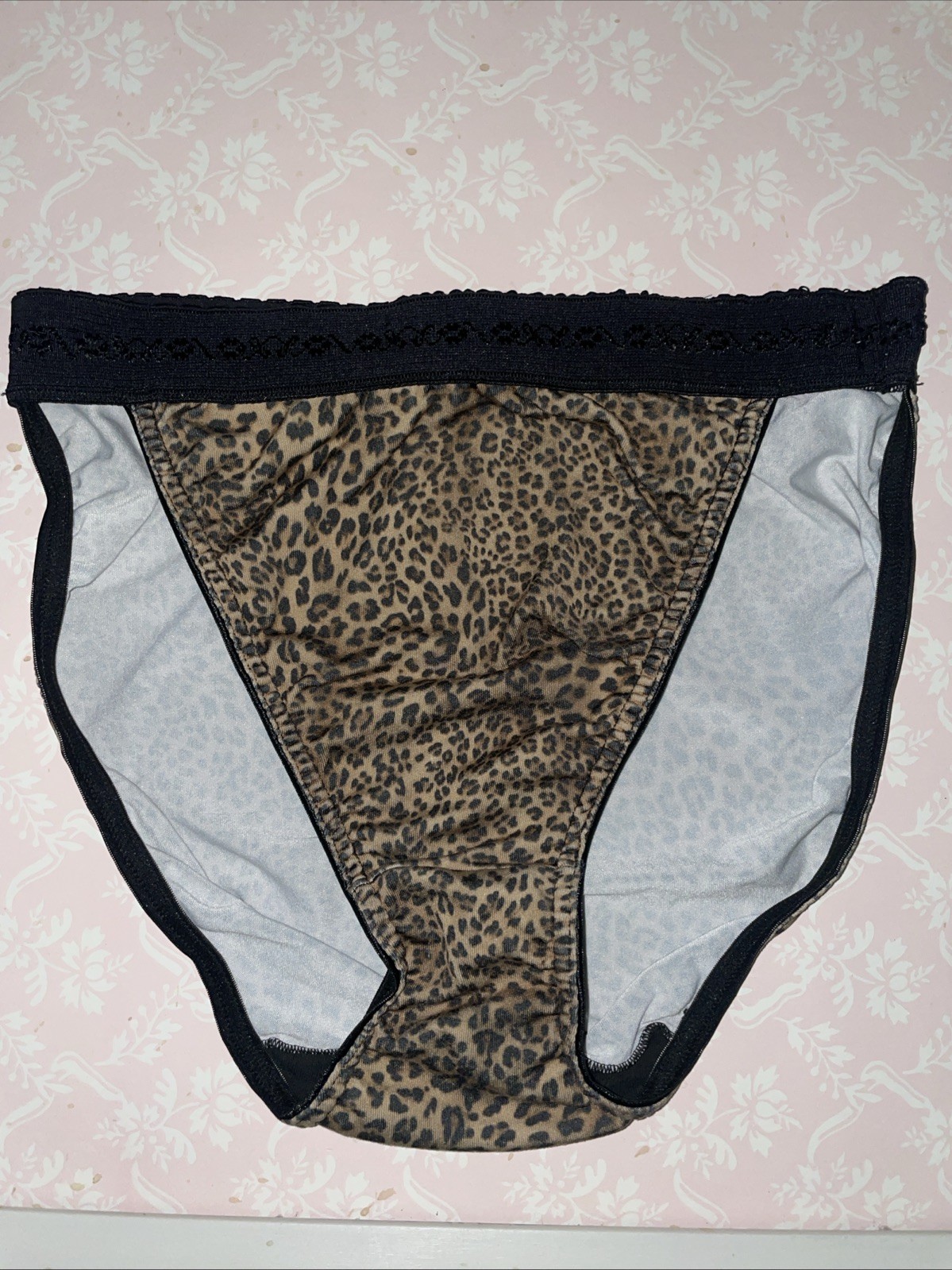 VTG Rio Wide Waistband PANTIES HI cut Leg Panty Leopard No tag Second Skin
