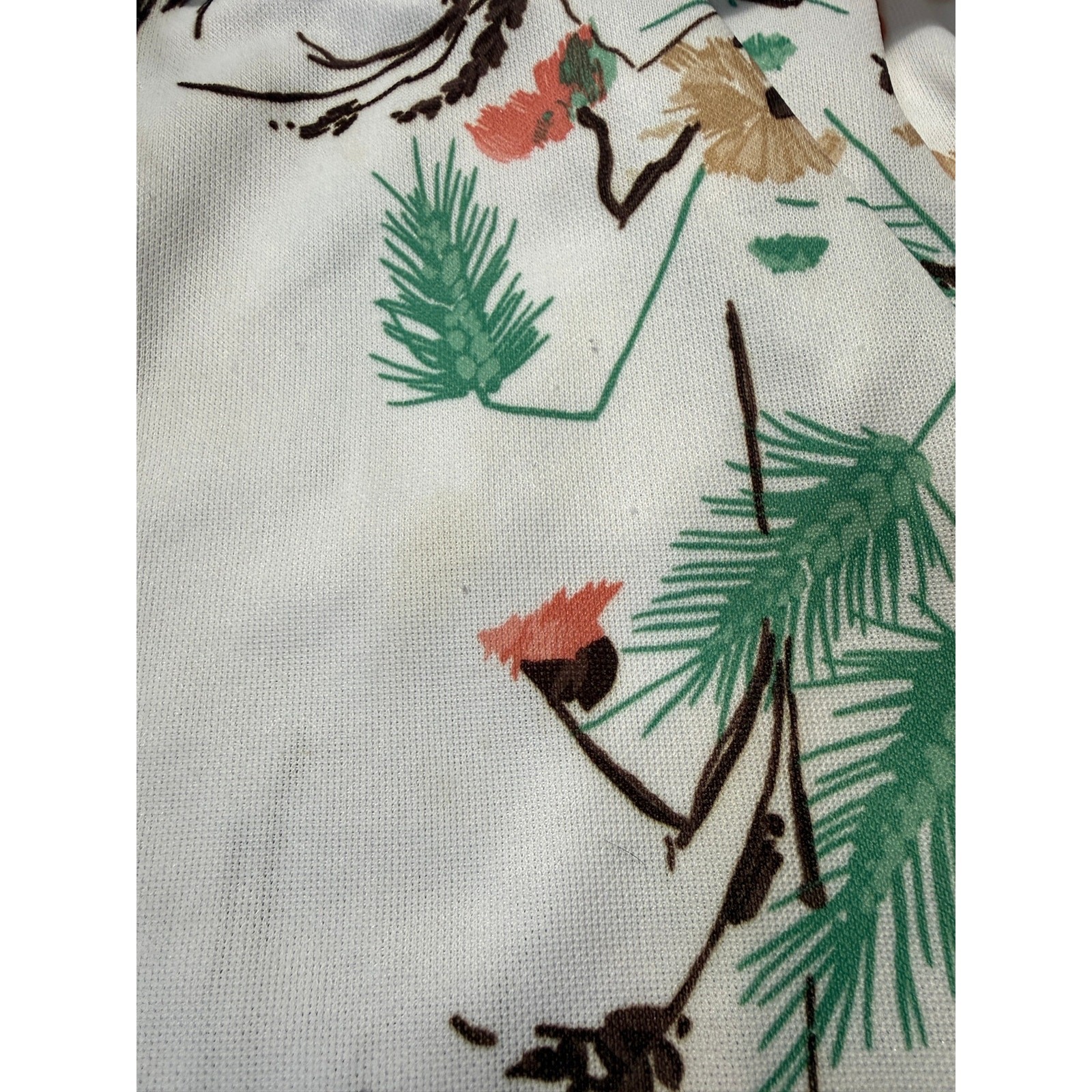 VTG 70s Smartique Floral Top 38 Groovy Psychedelic Mod Disco Dagger Collar
