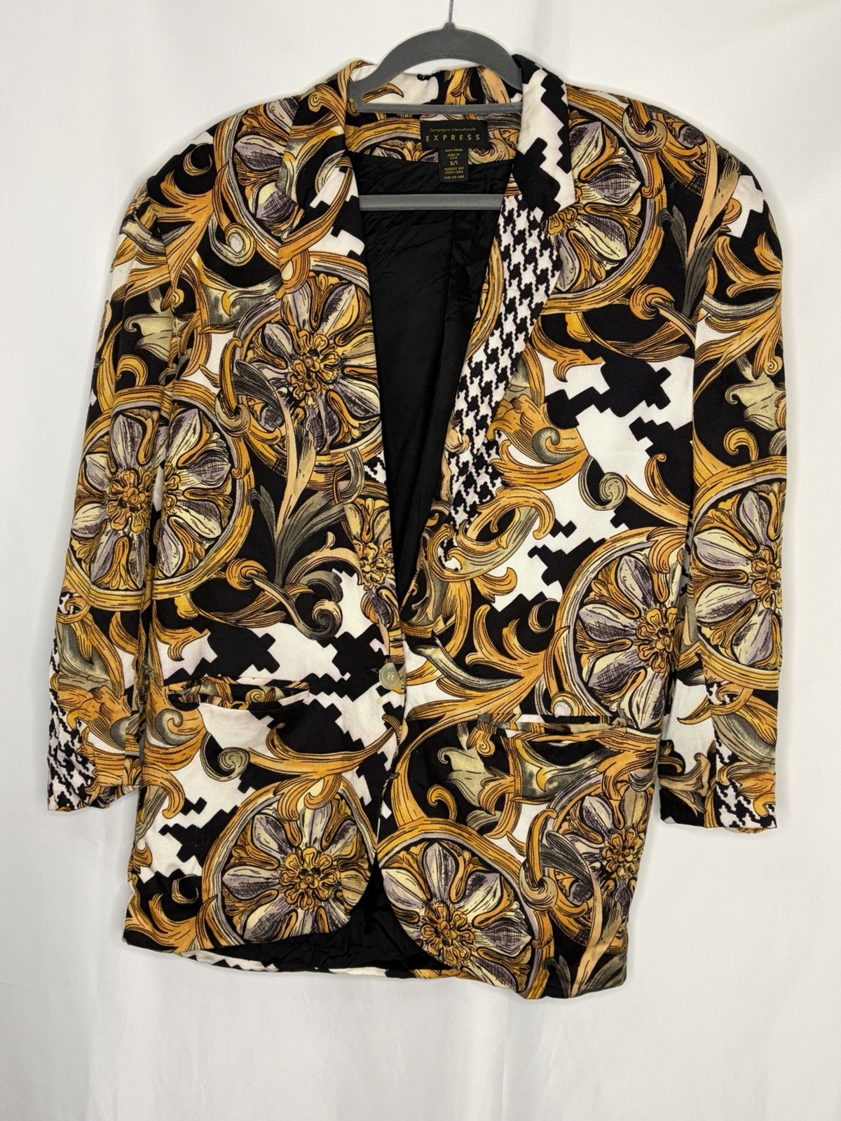 Vintage 90s Express Compagnie Internationale Baroque Blazer Small Made USA