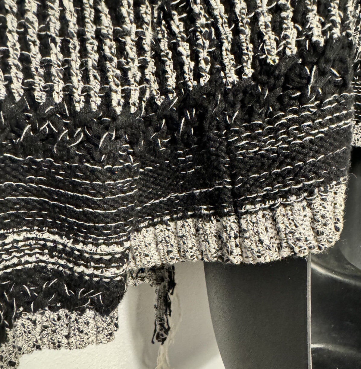 Ruby Rd. Cardigan Jacket Open Frade Black White Sz PS