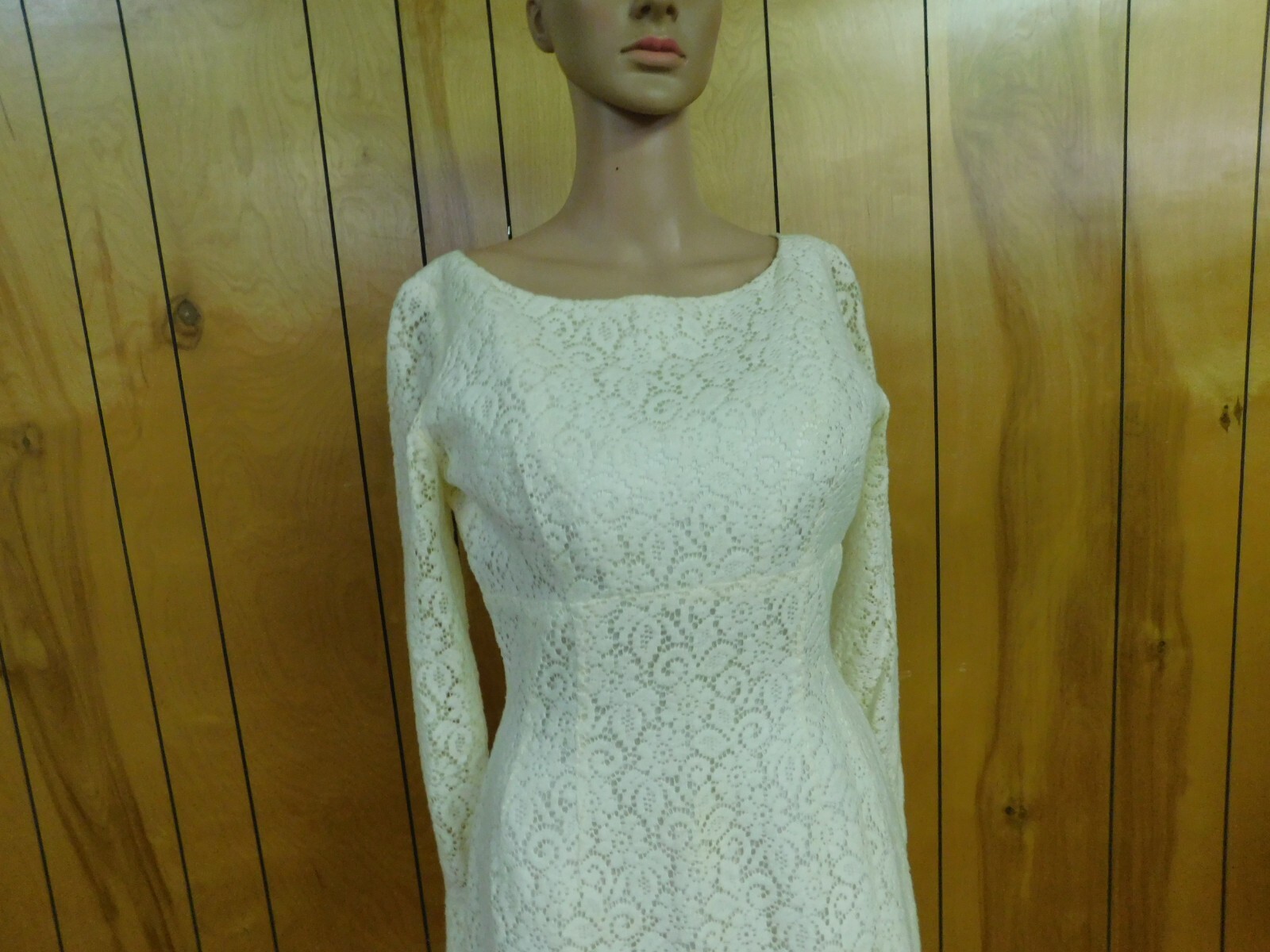 Vintage 60’s Cream VERY soft Cotton Lace Day Dress Waist 28″*