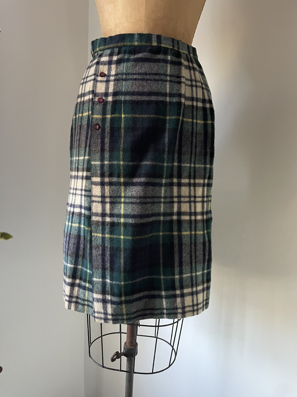 Vintage 1960’s Plaid Tartan Skirt Century Of Boston Preppy Wrap Skirt XS