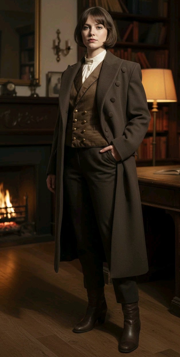 Women’s Vintage Victorian Long Tailcoat | Double Breasted Wool Officer Coat