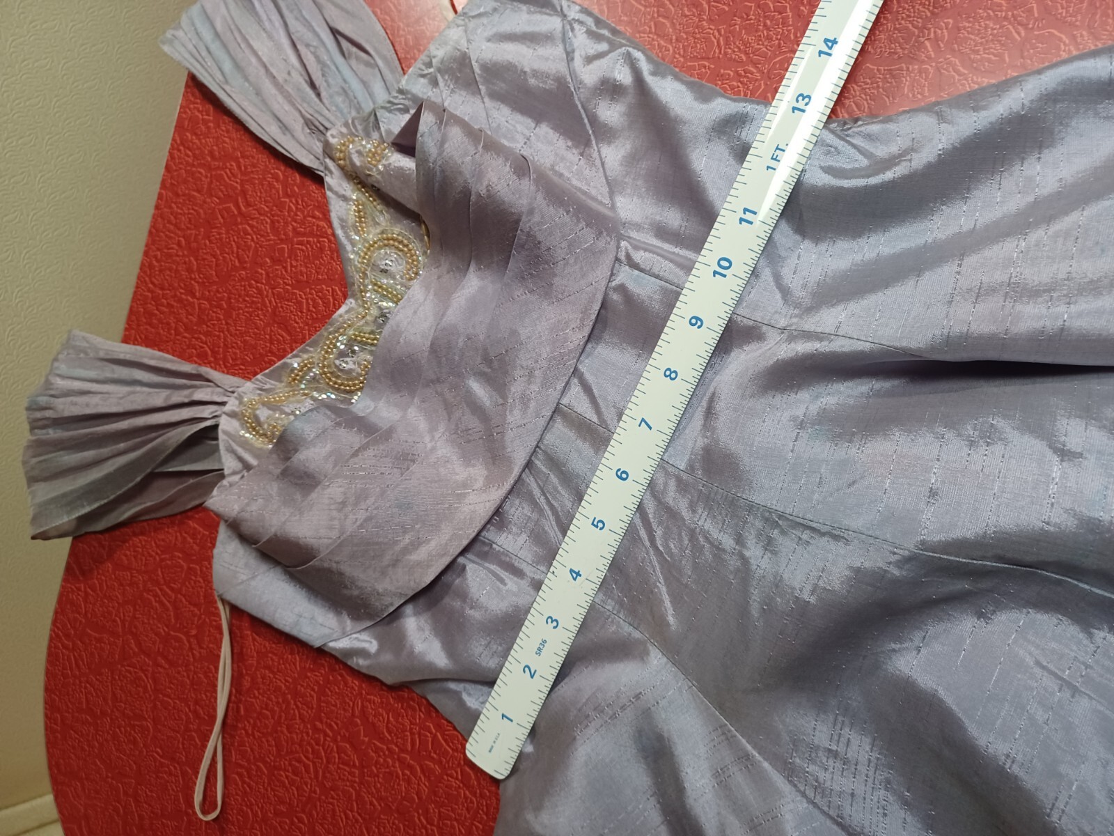 True VTG Mid-century 1940s 1950s Iridescent Satin Cocktail Prom Dress Art Deco S