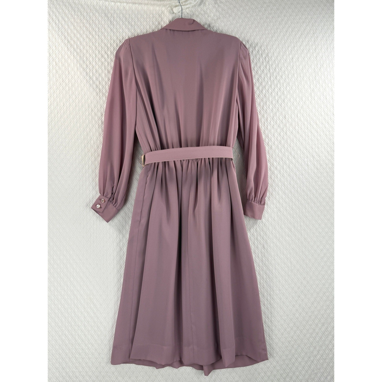 Wilroy Traveller Womens Vintage 6 Mauve Long Sleeve Belted Midi Dress