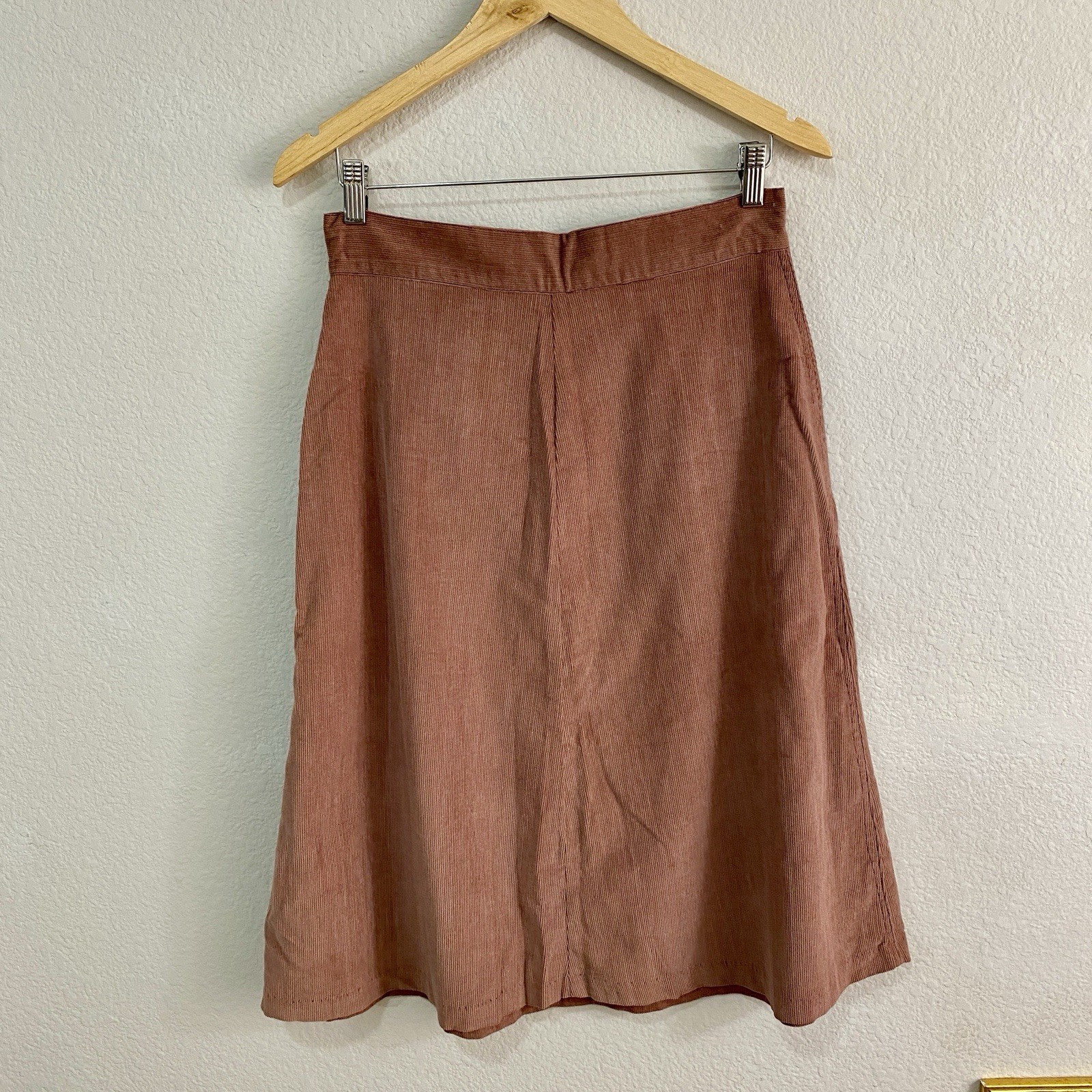 VTG 70s JCPenney Corduroy Skirt ILGWU Union Made Pink Rose Mauve Western A-Line