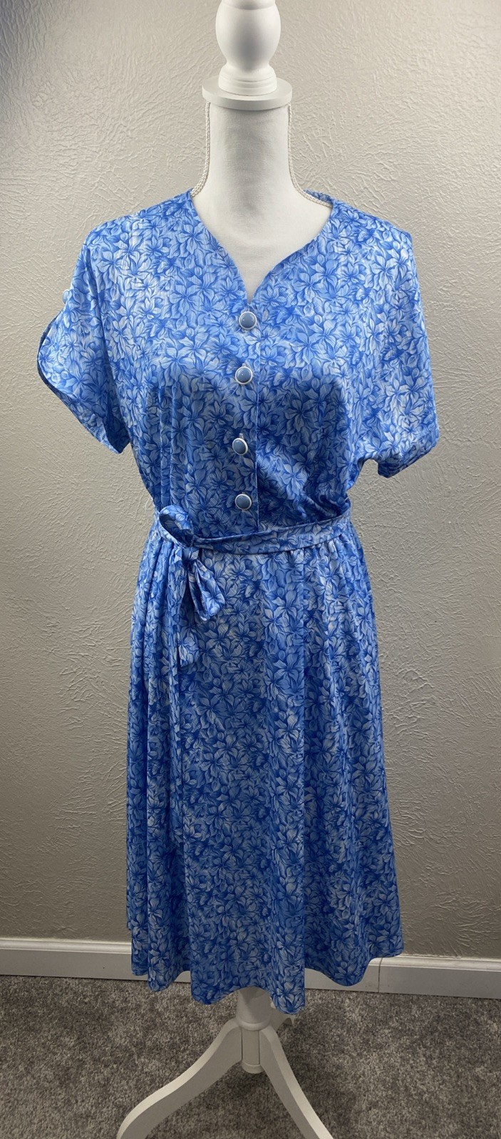 Haband For Her Dress Blue Floral Summer Daytime Dress