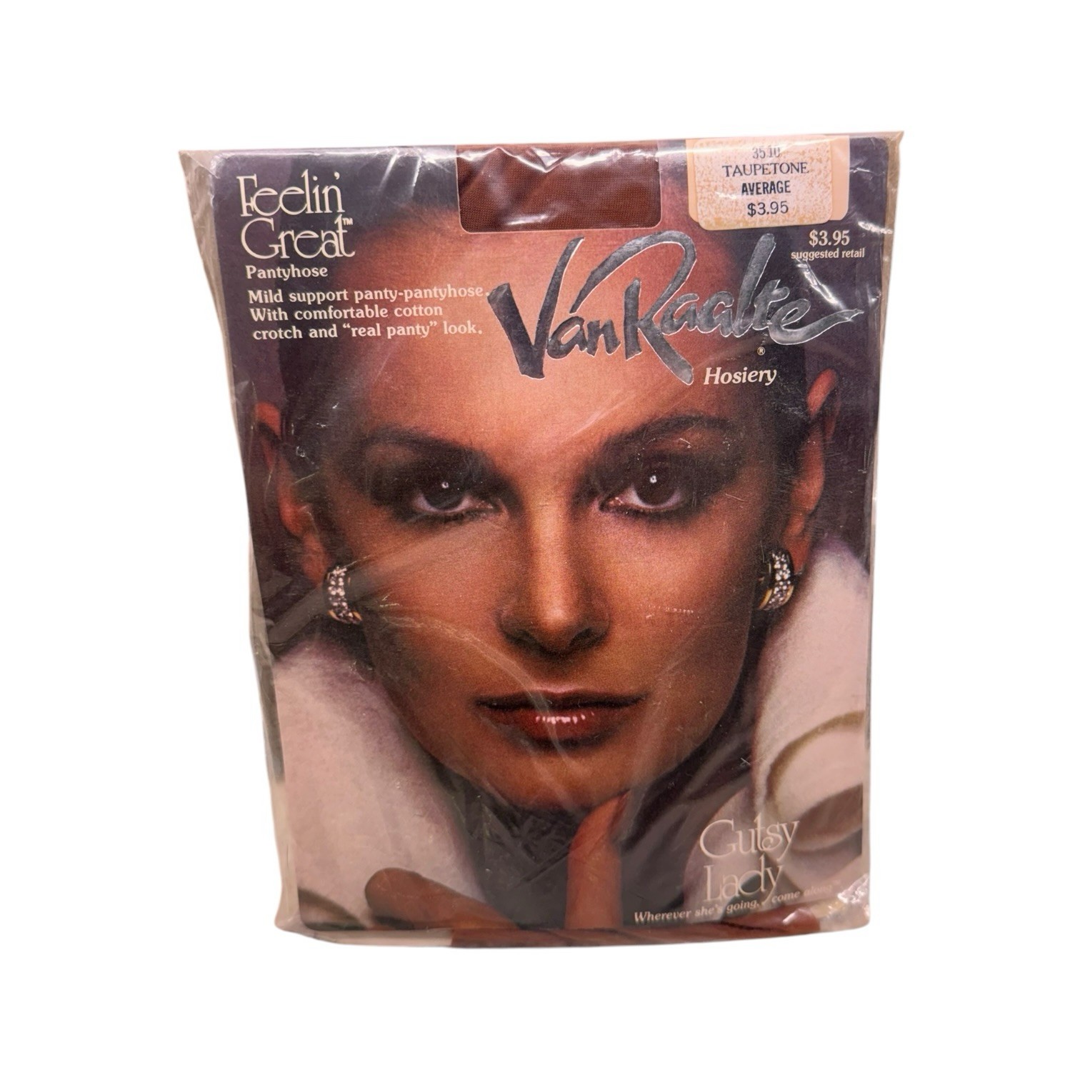 Vtg VAN RAALTE Gutsy Lady Feeling Great Mild Support Pantyhose Average Taupetone