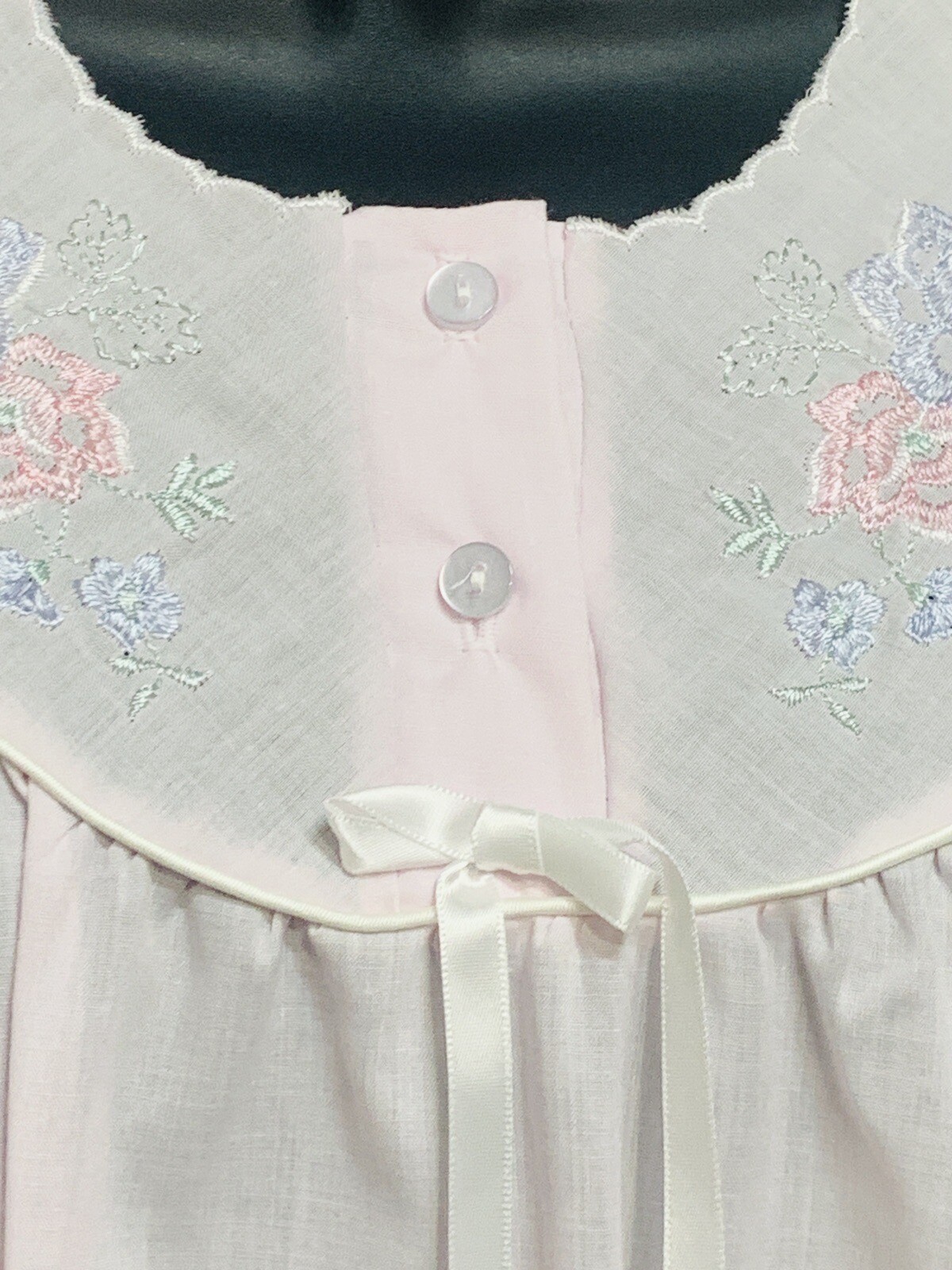 VGT Carole Night Gown Medium Pink Floral CottageCore Grannycore Lightweight USA