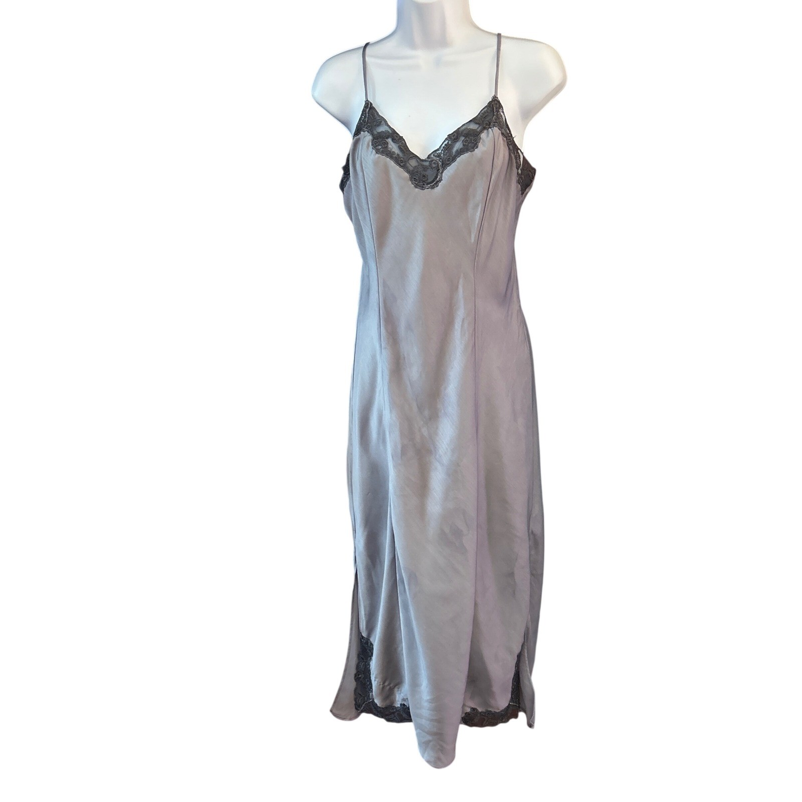 Vintage Vanity Fair Slip Hand Dyed Dress Lace Trim Coquette Regencycore Romantic