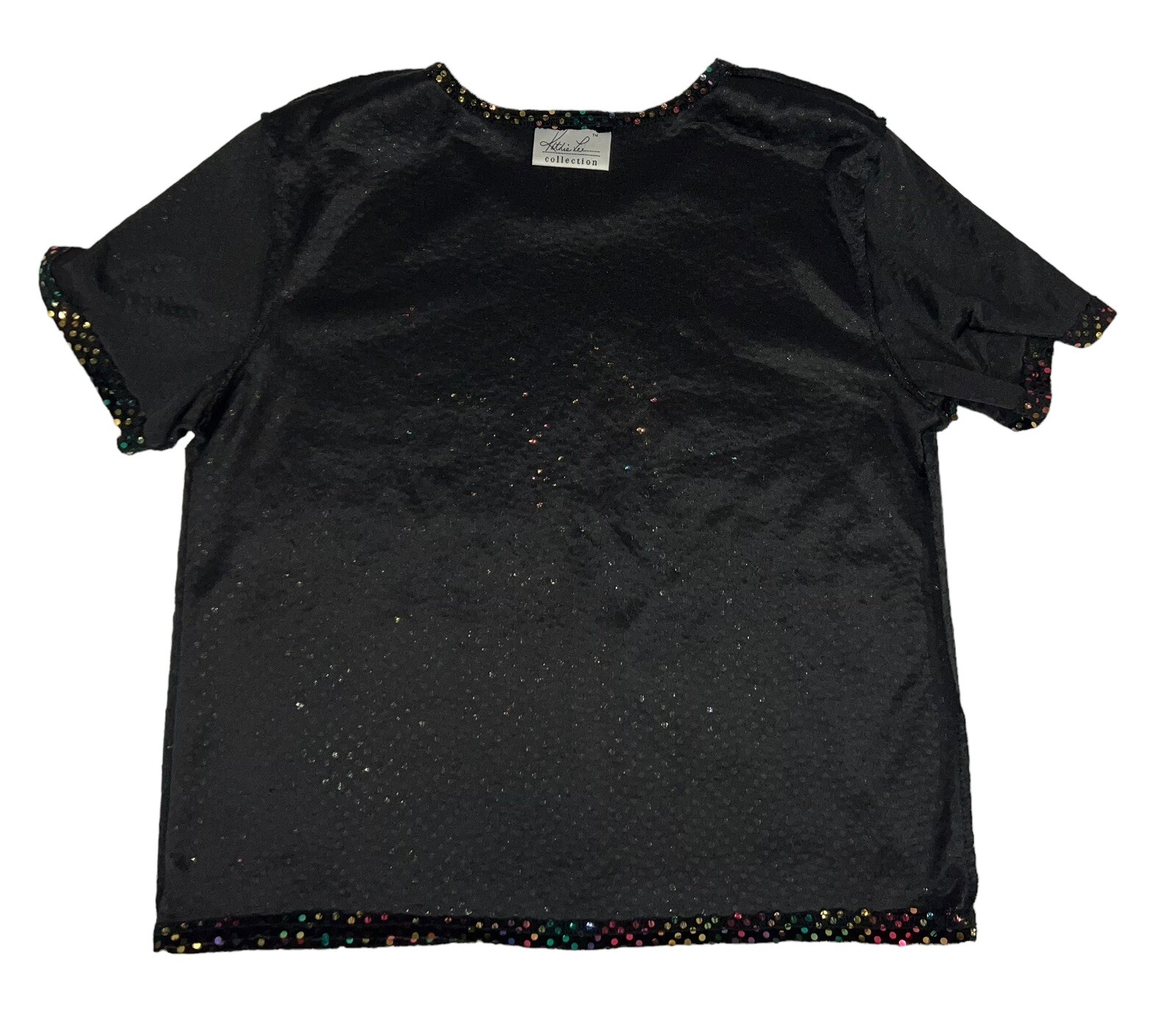 RAINBOW SNAKESKIN SEQUIN VELVET TOP SHIRT POP DIVA 1990s CLUB RAVE VINTAGE Y2K L
