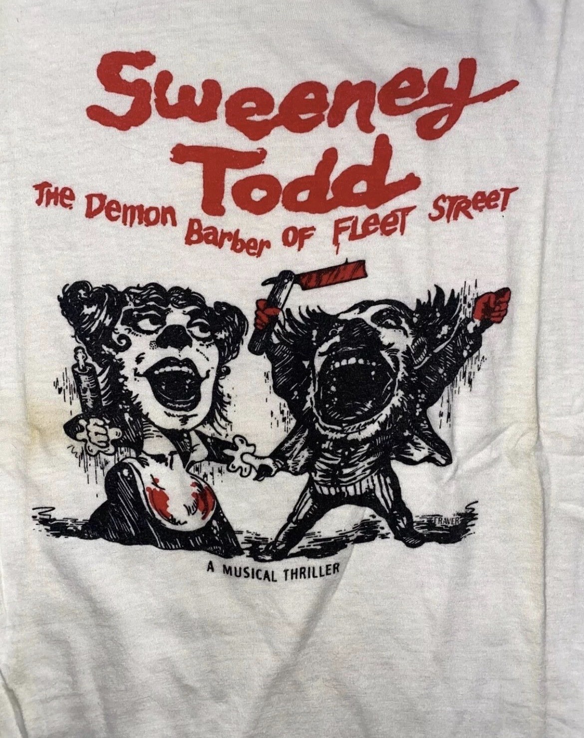 vtg Sweeney Todd the demon barber of fleet street Broadway Musical t shirt 1979