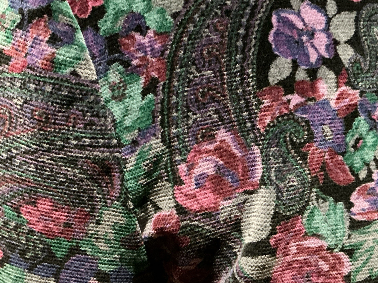 Vintage Lombardi Inc Floral Velvet Blazer Womens 10 USA Made Paisley Jacket