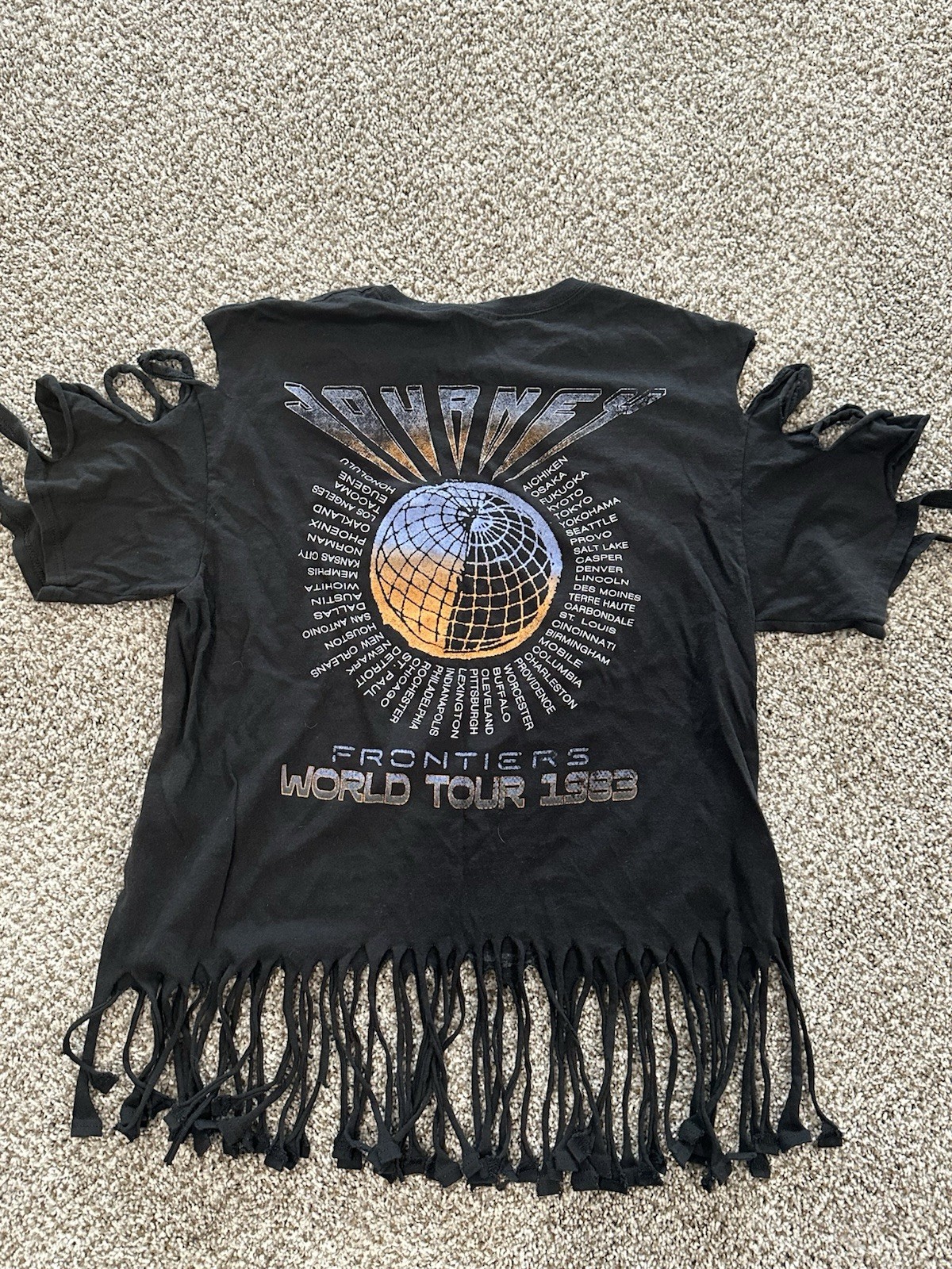 Junk Food Band Tee Journey World Tour 1983 Handmade Distressed