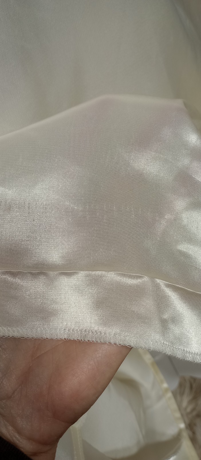 Vtg 80s Nu-Mode Satin Peplum Tea Length Wedding Dress Bow Open Back Size 5 / 6