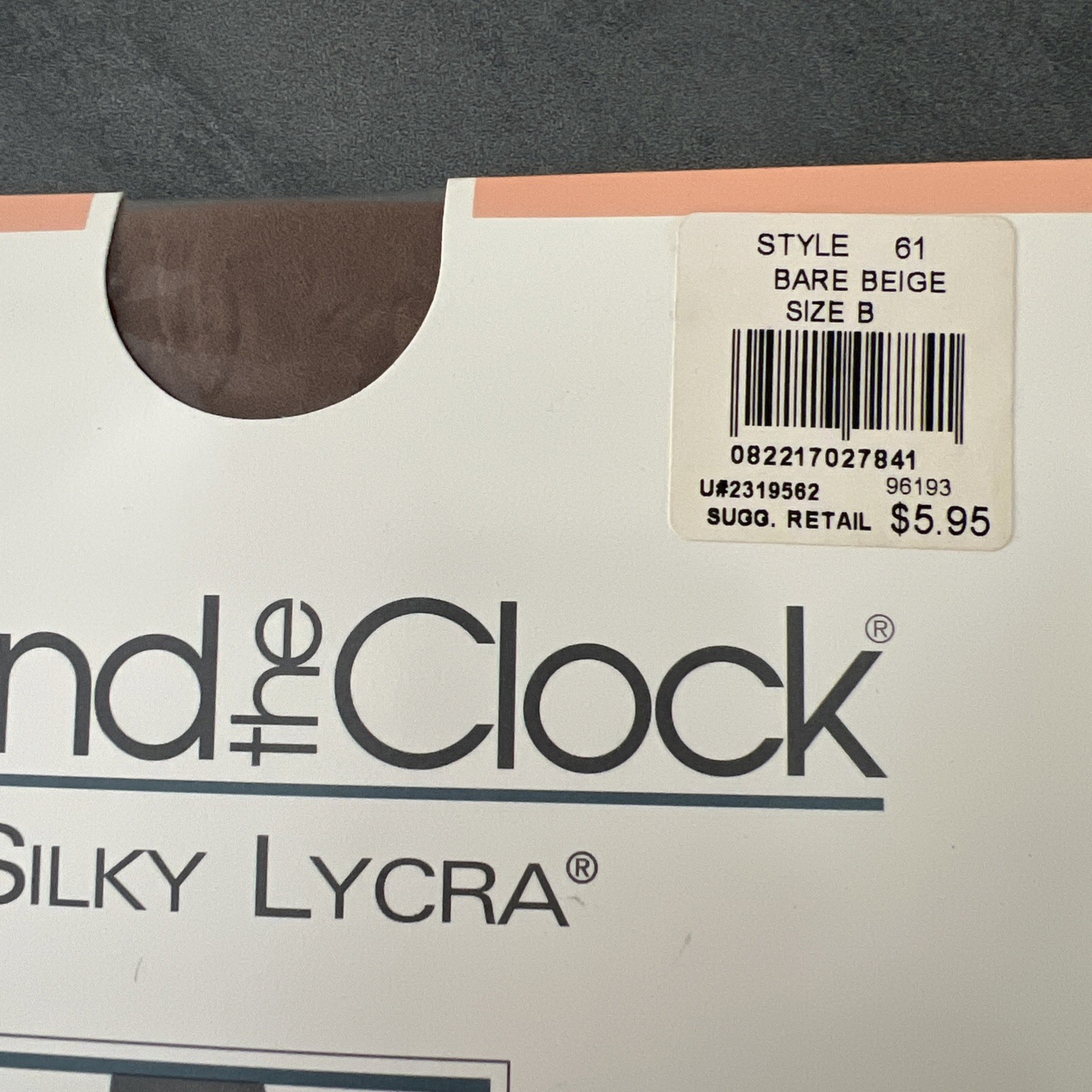 VTG 1995 Round The Clock Silky Lycra Sheer Pantyhose Bare Beige Women’s Size B