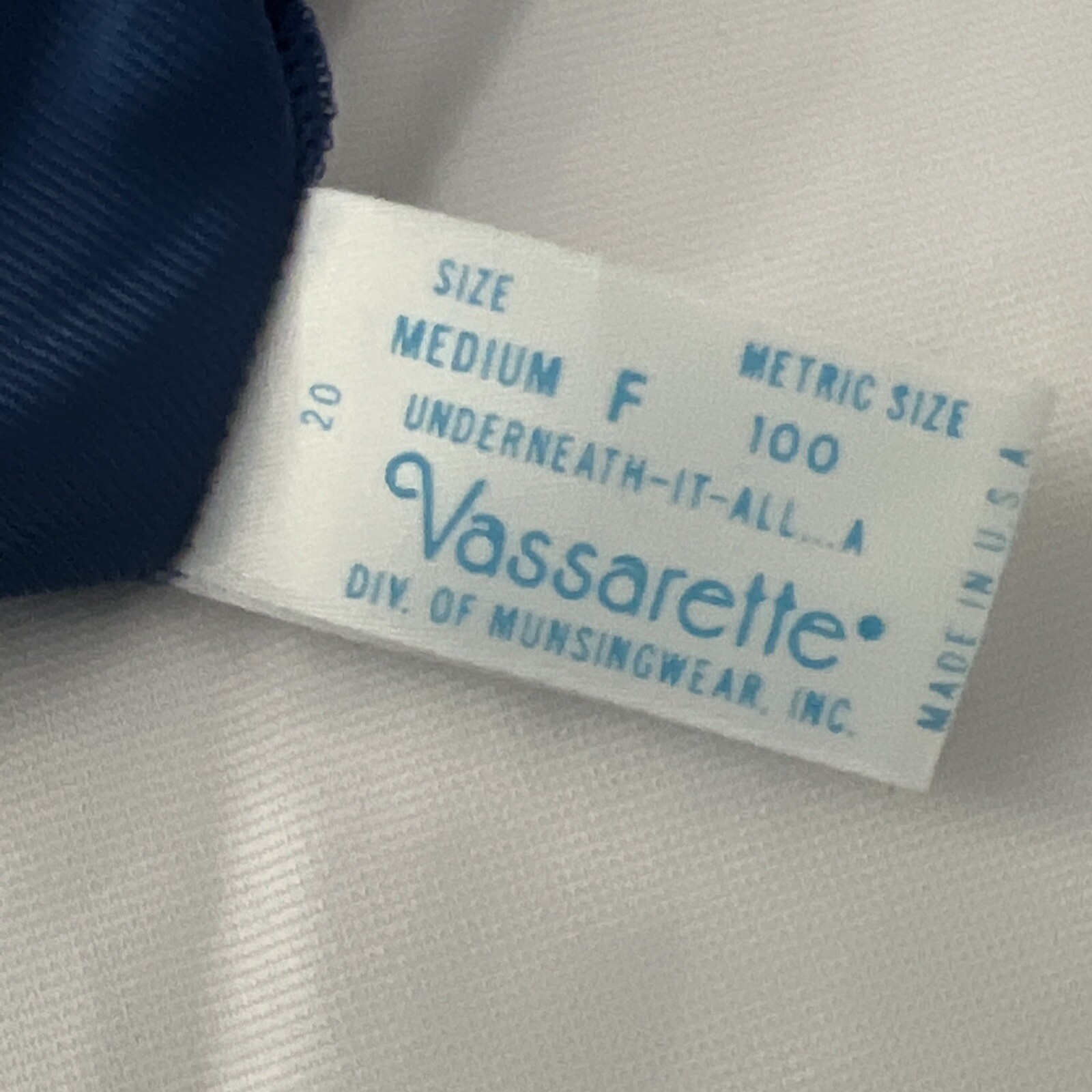 Vtg vasarette Nylon Half Slip blue lace Waist trim usa made Medium