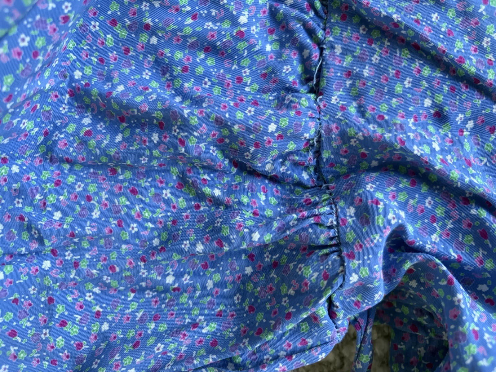 VTG 80s Jane Schaffhausen Belle France Success Floral Puff Sleeve Dress Pockets