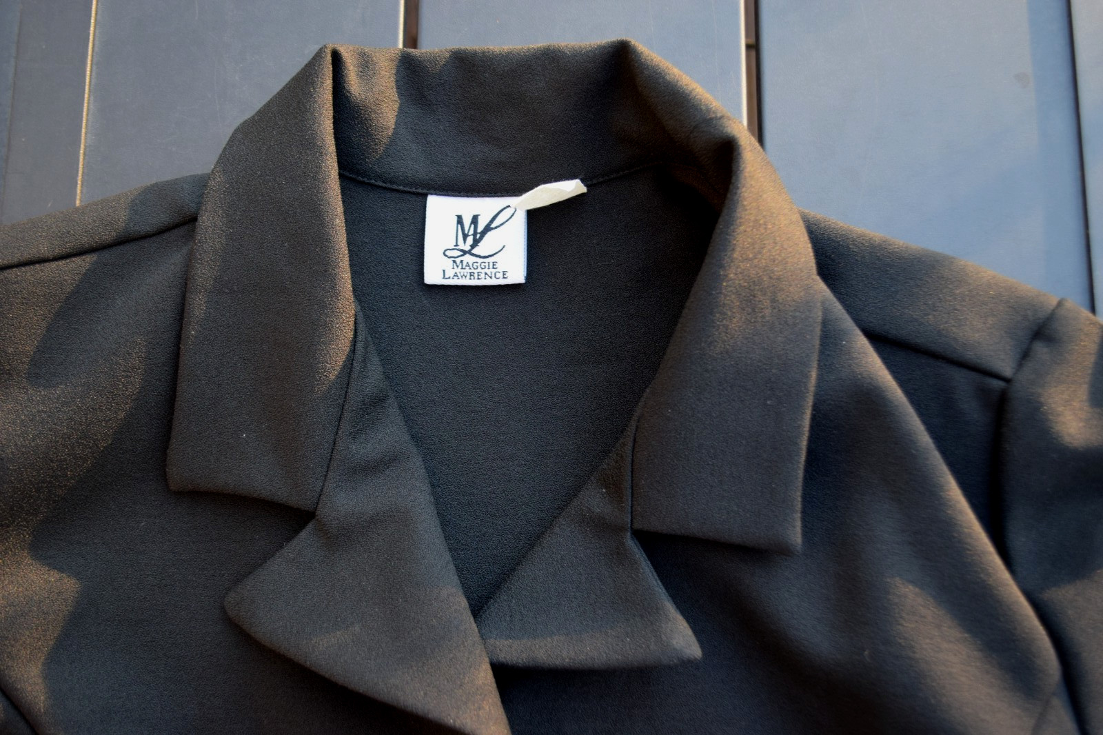 Vintage Women’s Blazer Size Large Black Cuffed Sleeves Oversized Maggie Lawrence