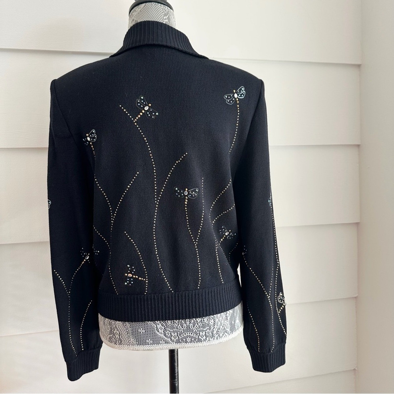 Vintage St.John Evening Knit Jacket with Dragonflies size 8