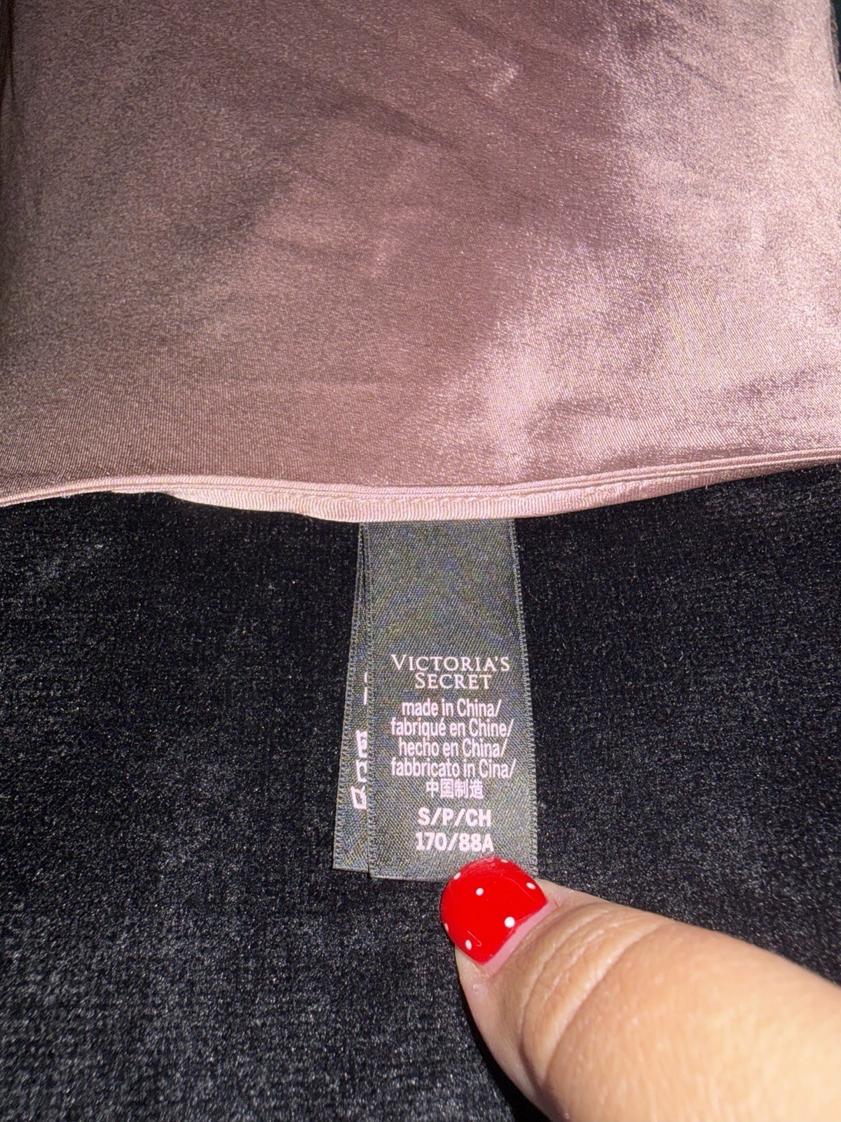 Victoria’s Secret Satin Slip Dress S Mauve Pink Sheer Lace Side Panels Nightie