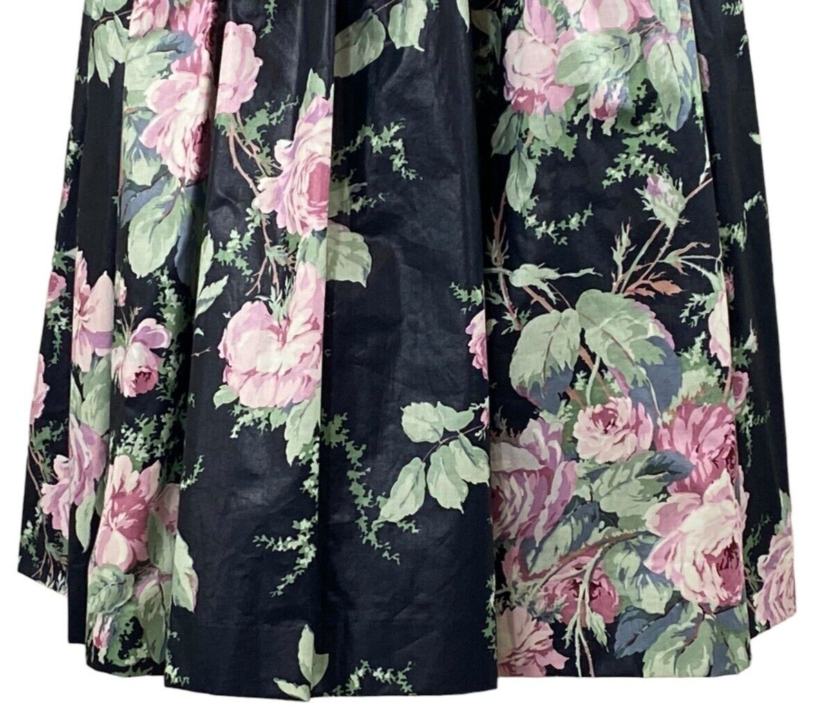 VTG 1980s s.g.gilbert Black Floral Chintz Dress Tulle Underskirt Tea Length Prom