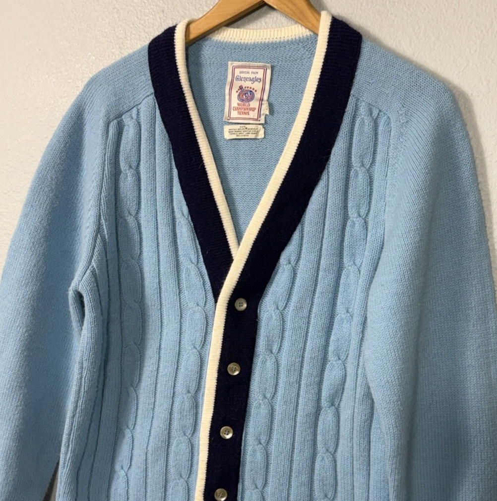 Vintage 50’s Women’s Large Glaneagles World Championship Tennis Cardigan Preppy