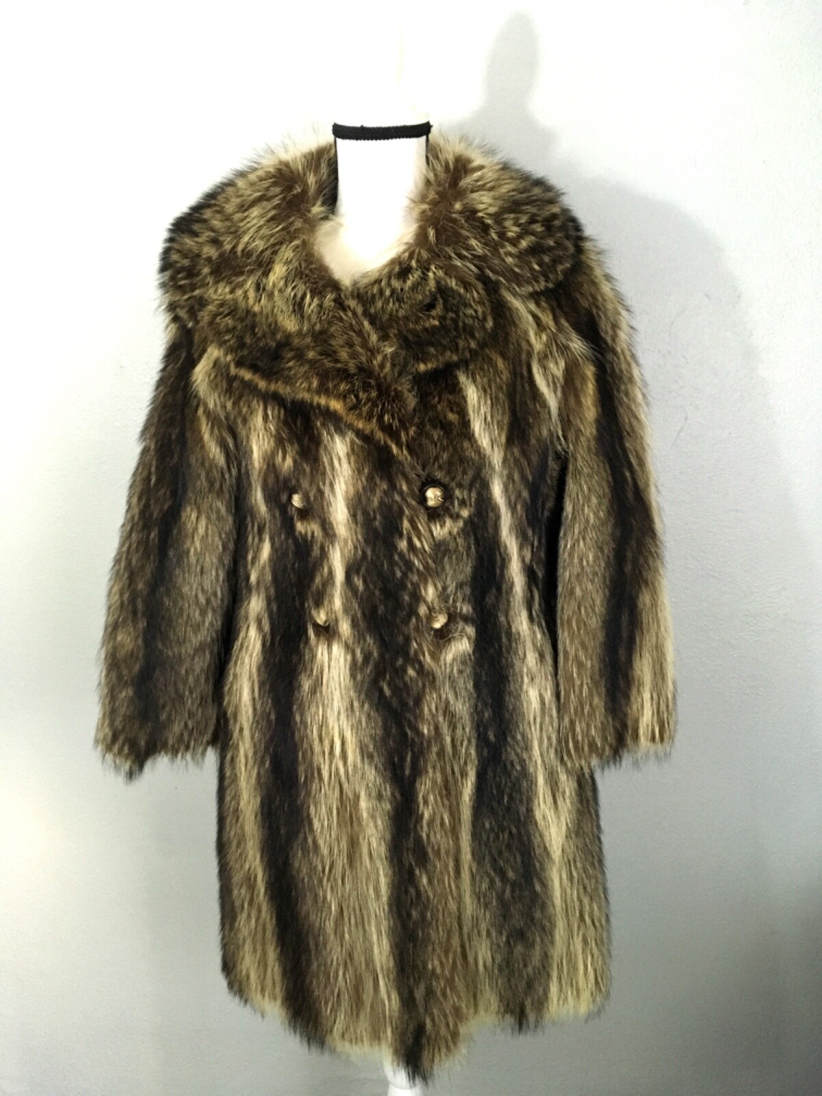 Vintage Raccoon Fur coat ladies M (2817)