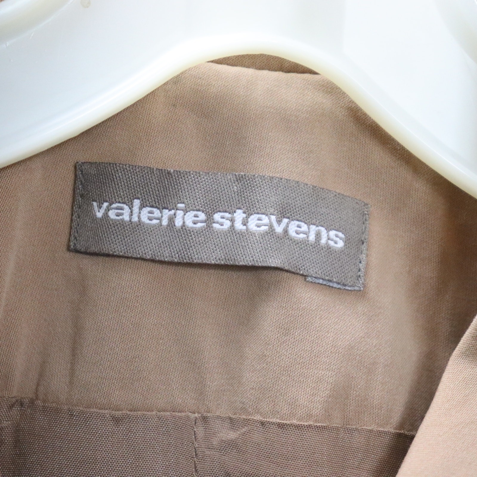 Valerie Stevens Tan 3-Piece Suit Set Blazer Skirt Pants Career Wear Size 8