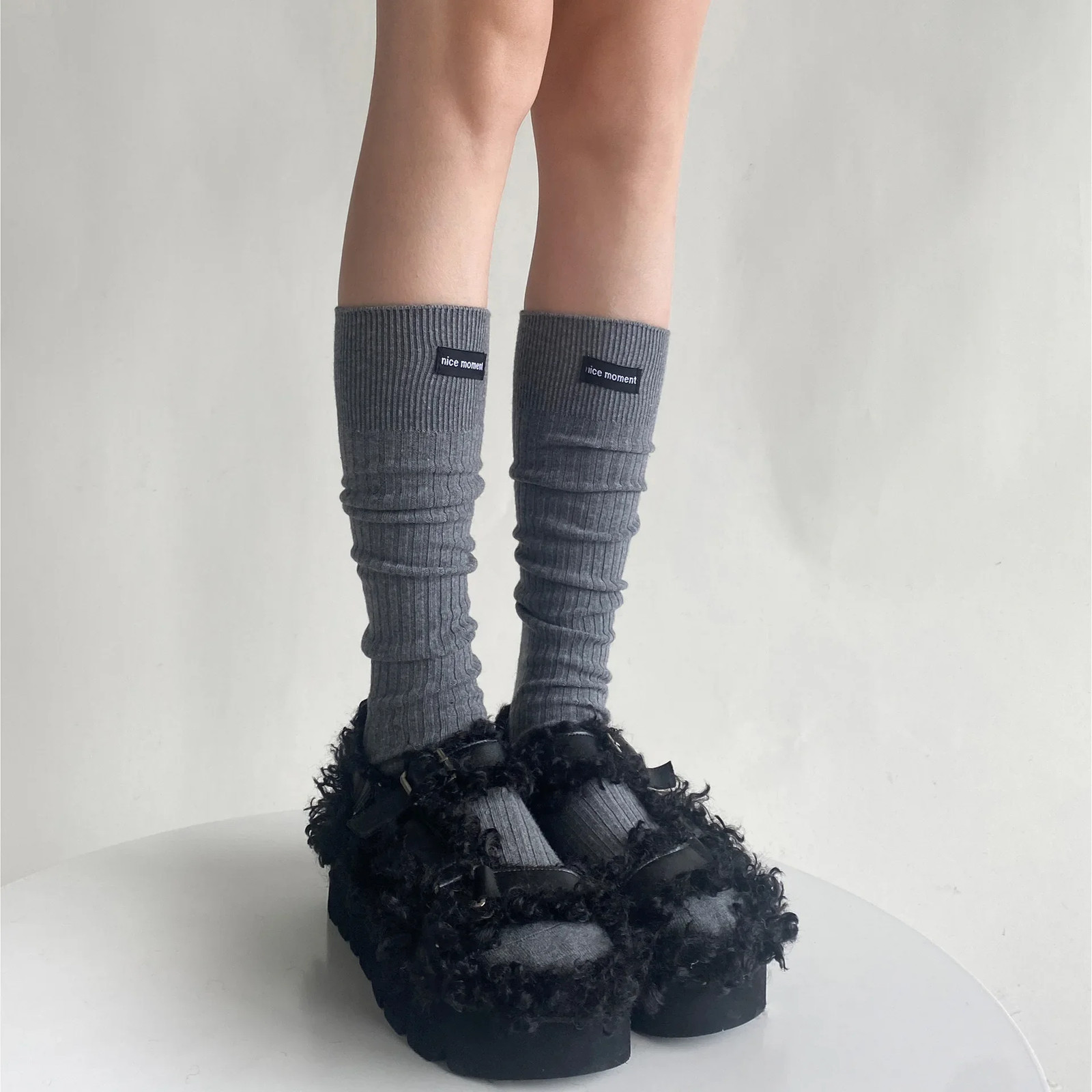 Solid Color Long Socks Stockings Women Autumn Winter Cotton Knee Socks Women