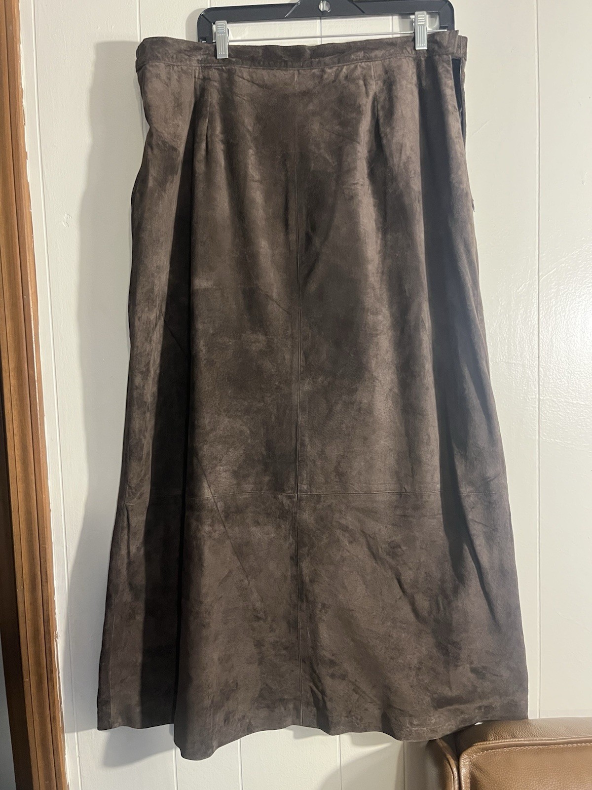 Vintage Jessica Holbrook NWT Suede Leather A-line Midi Skirt Sz 20 Plus