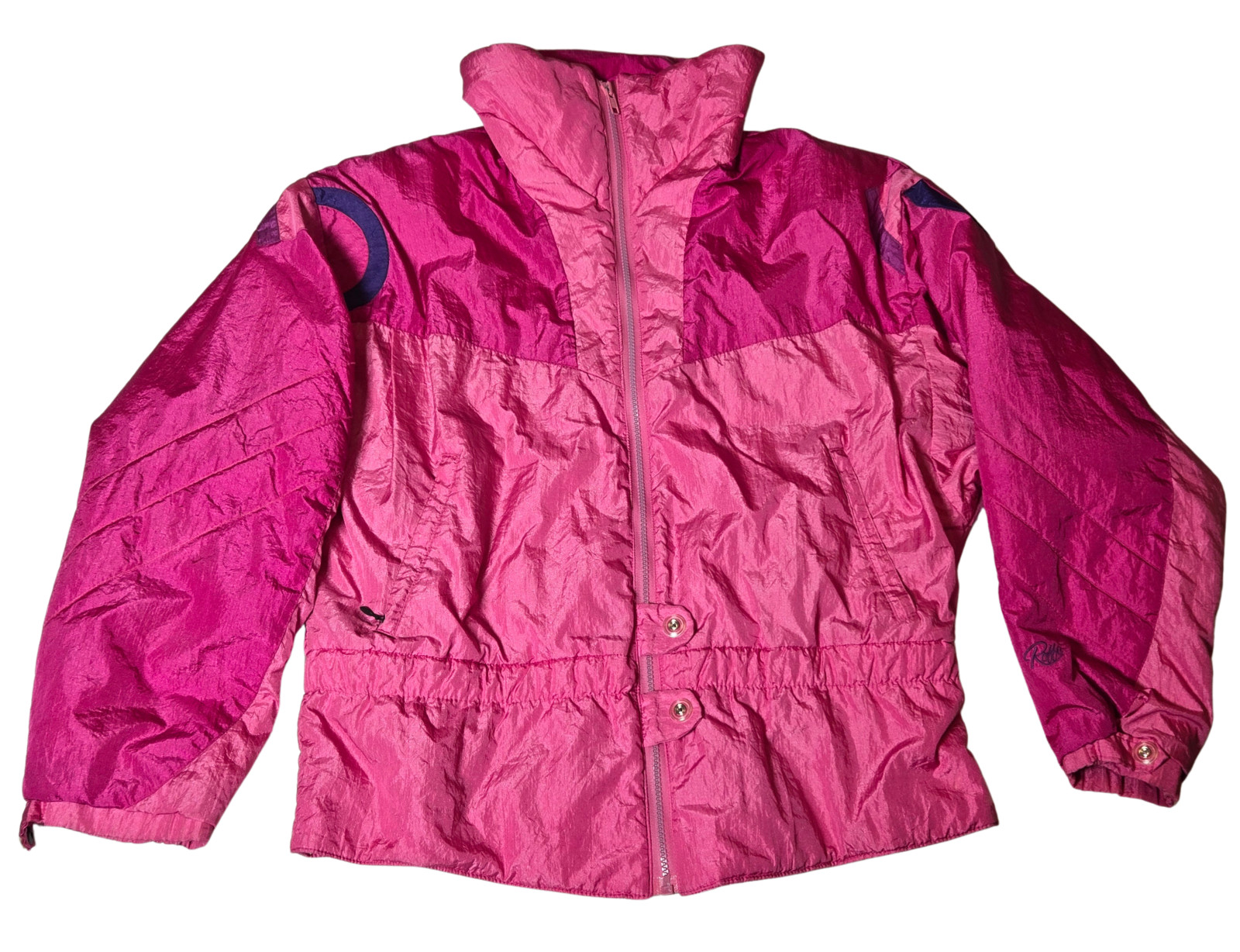 Vintage 1980s ROFFE Ladies STARGAZER 1989 Pink Geometric Ski Jacket – SZ 14