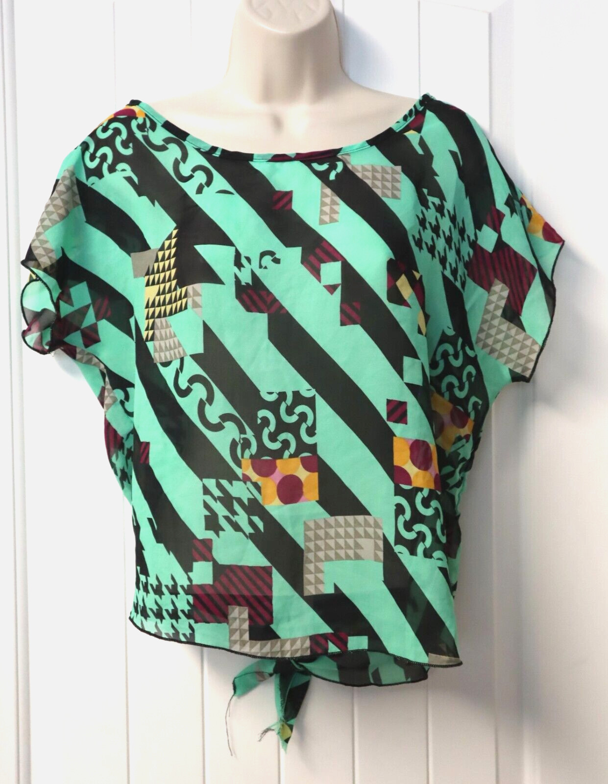 Vintage 90s BLUSH multicolor blouse size M (check measurements)