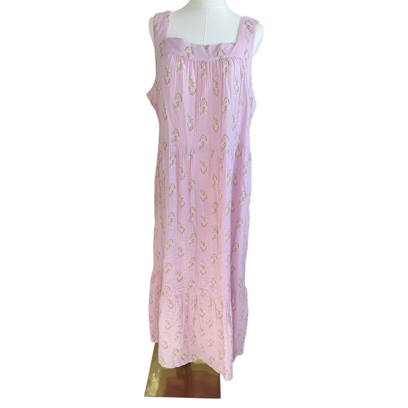 Cottagecore Prairie Romantic Feminine Coquette Girl Tiered Maxi Dress NWT XL