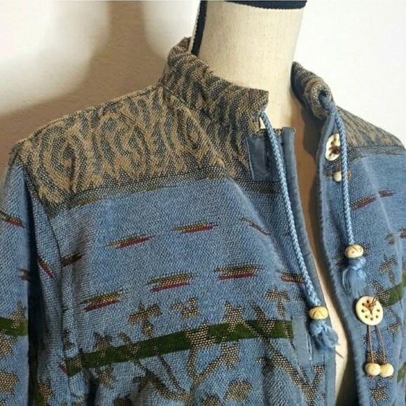 VINTAGE | Southwestern Tapestry Prarie Boho Jacket LARGE