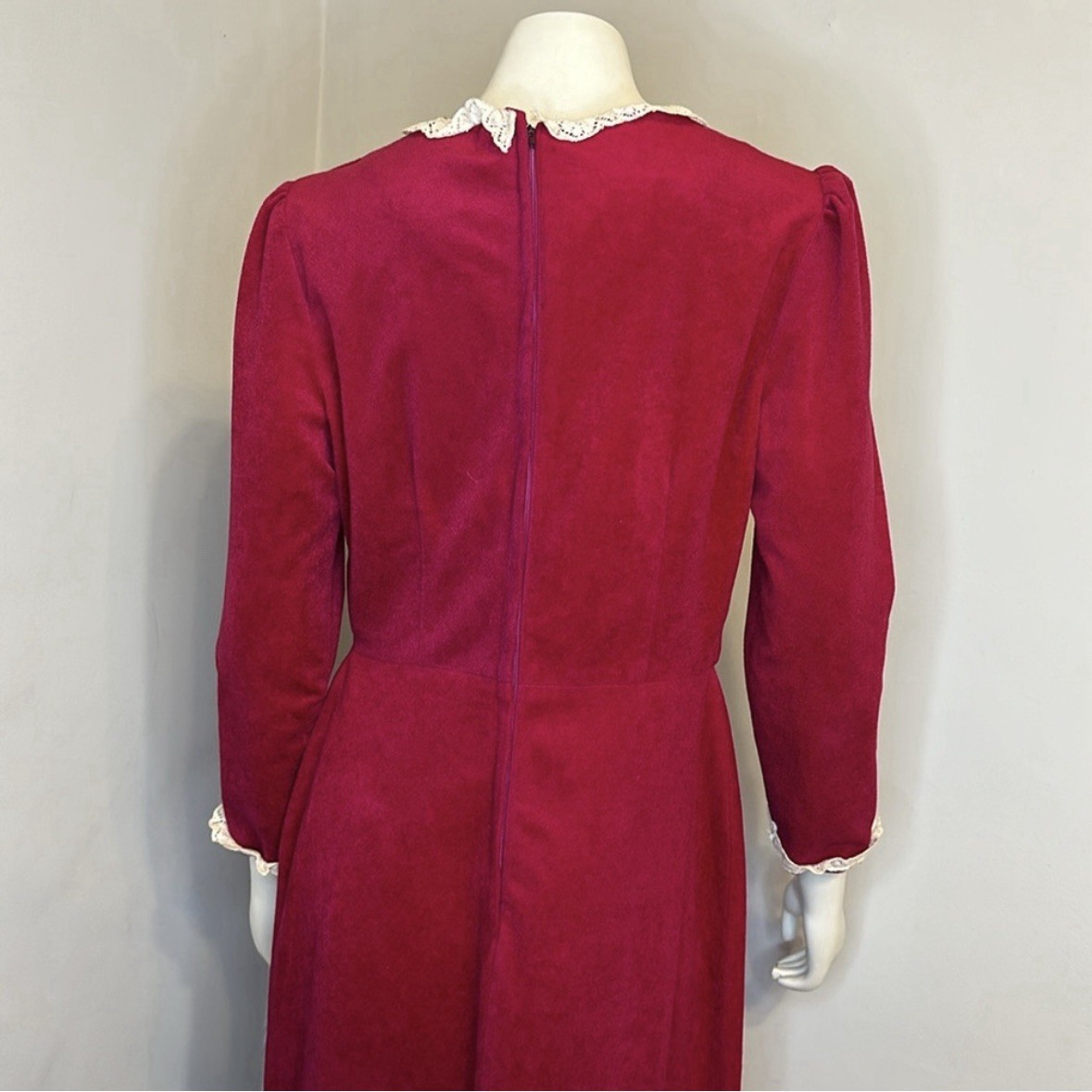 Vintage 1970’s JC Penney Fashions Red Velvet Dress