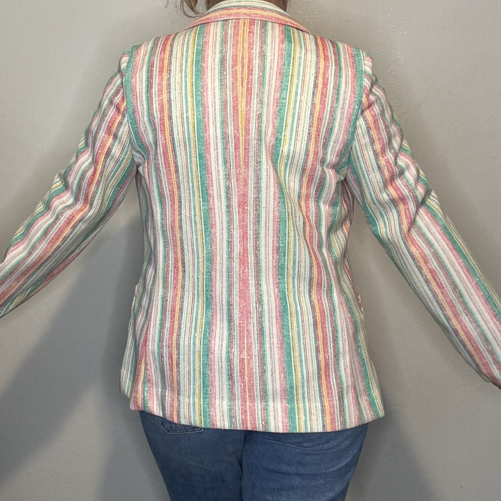 Vintage JO HARDIN Multicolor Blazer Sz 14 Women Professional Brunch Work Office