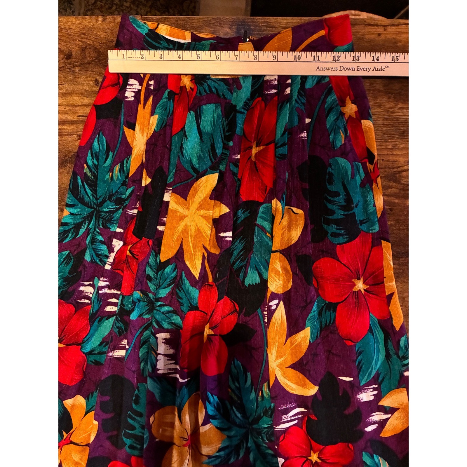Norton McNaughton Skirt W 8 Purple Multicolor Excellent Tropical Floral Midi