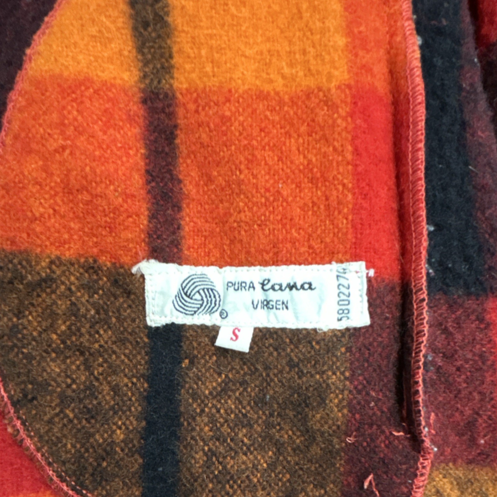 Avenue International Ltd Plaid Wool Hooded Belted Coat Red Orange Brown Size S