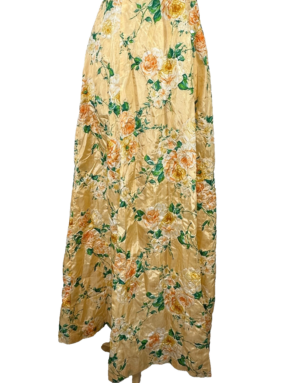 Vintage Specially Handmade By Diane Ringer S-M? Yellow Puffy Sleeve Maxi Dress