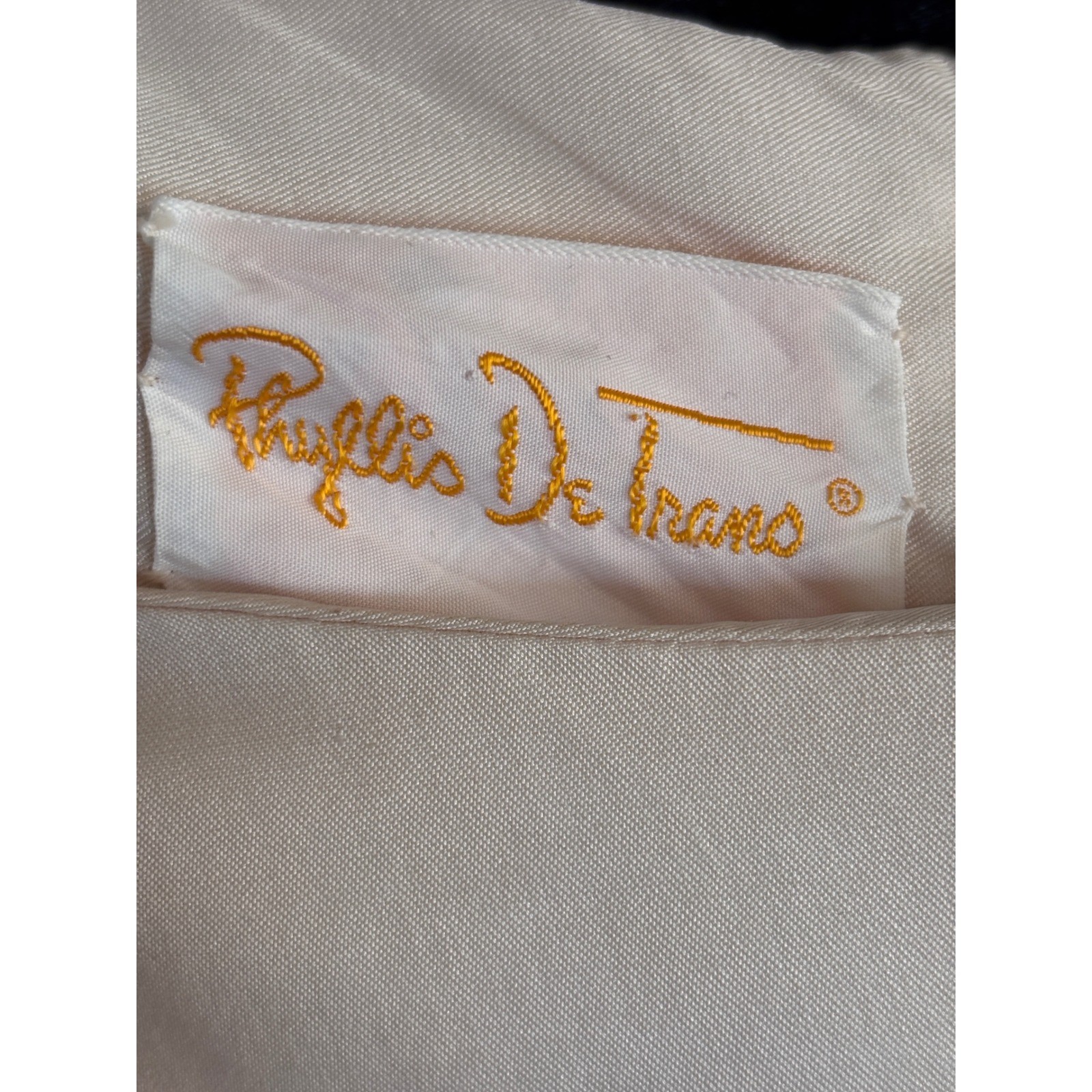 Vintage 60s Phyllis De Trano Cream Butterfly Applique embroidered shift Dress