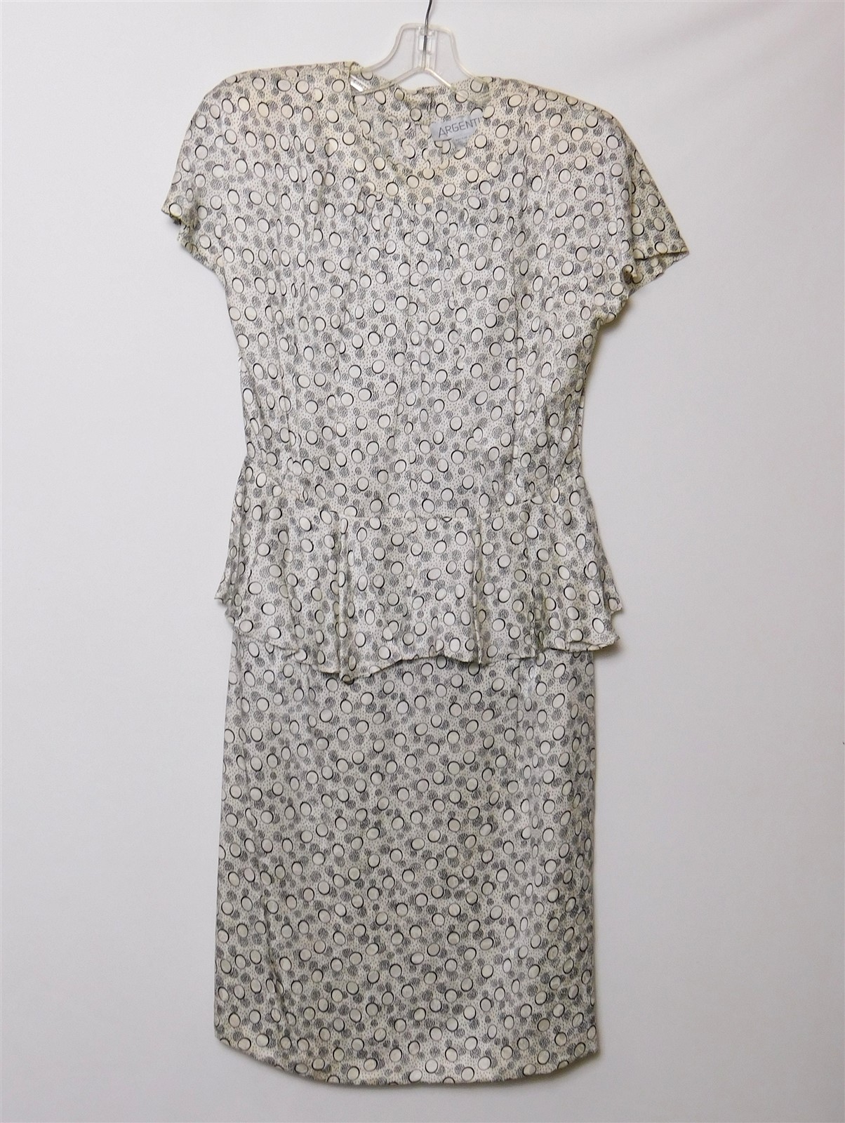Vintage Women’s Argenti Pure Silk Geometric Sheath Dress Size 14