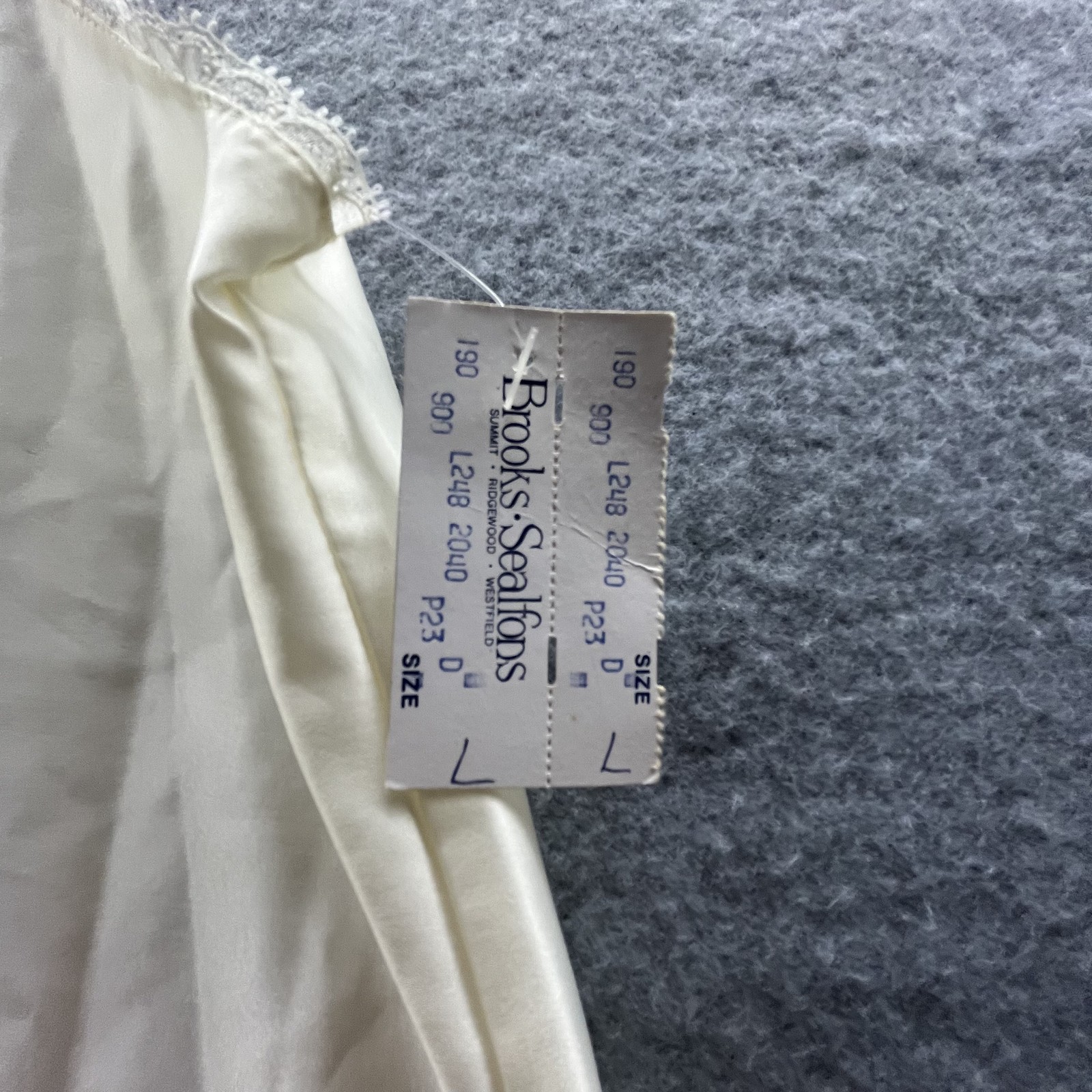Vintage Lanvin Dress Womens Large Satin Maxi Nightgown Lace Trim 70s 80s France
