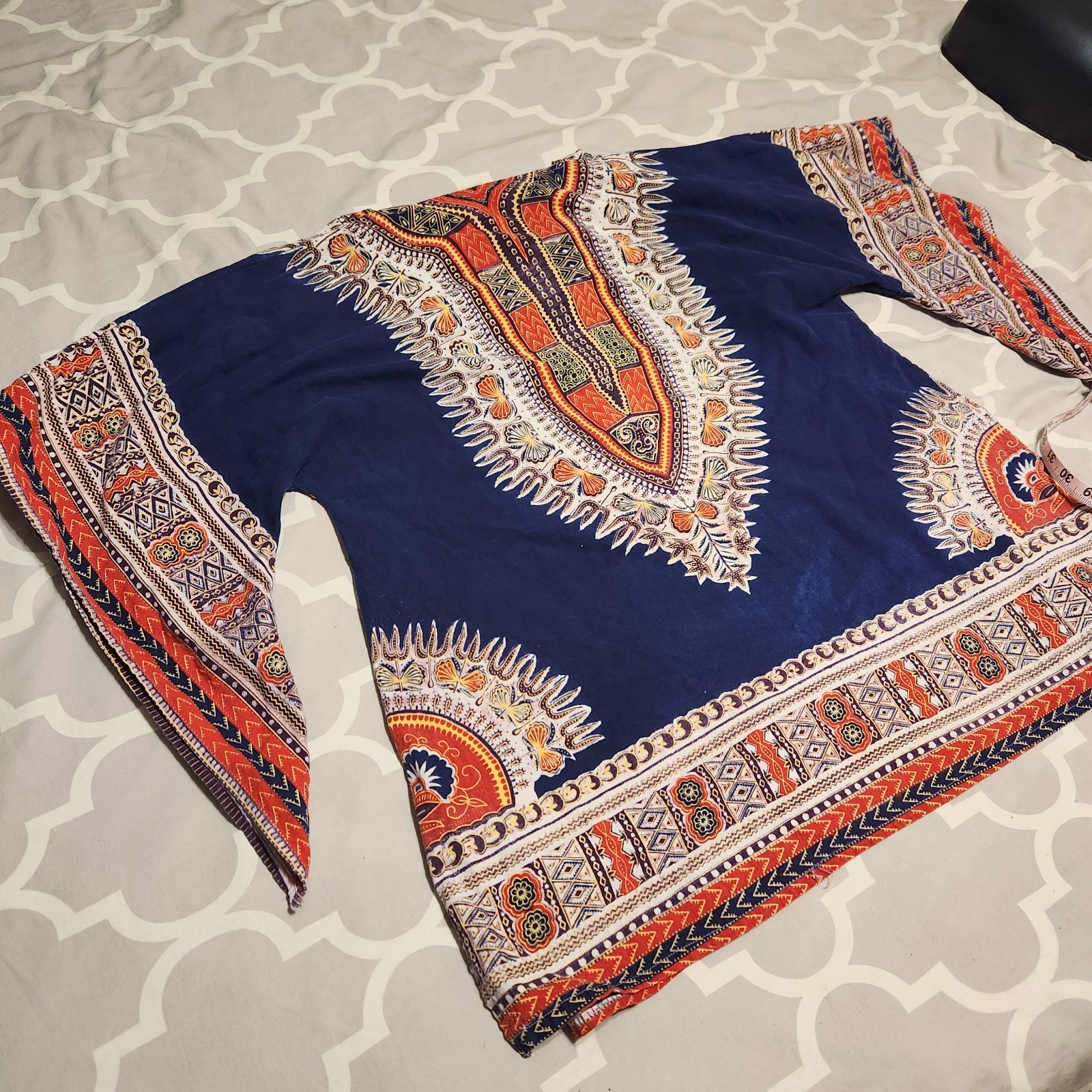 True Vintage 60s 70s Cotton Angel Wing Dashiki Hippy Pullover Top